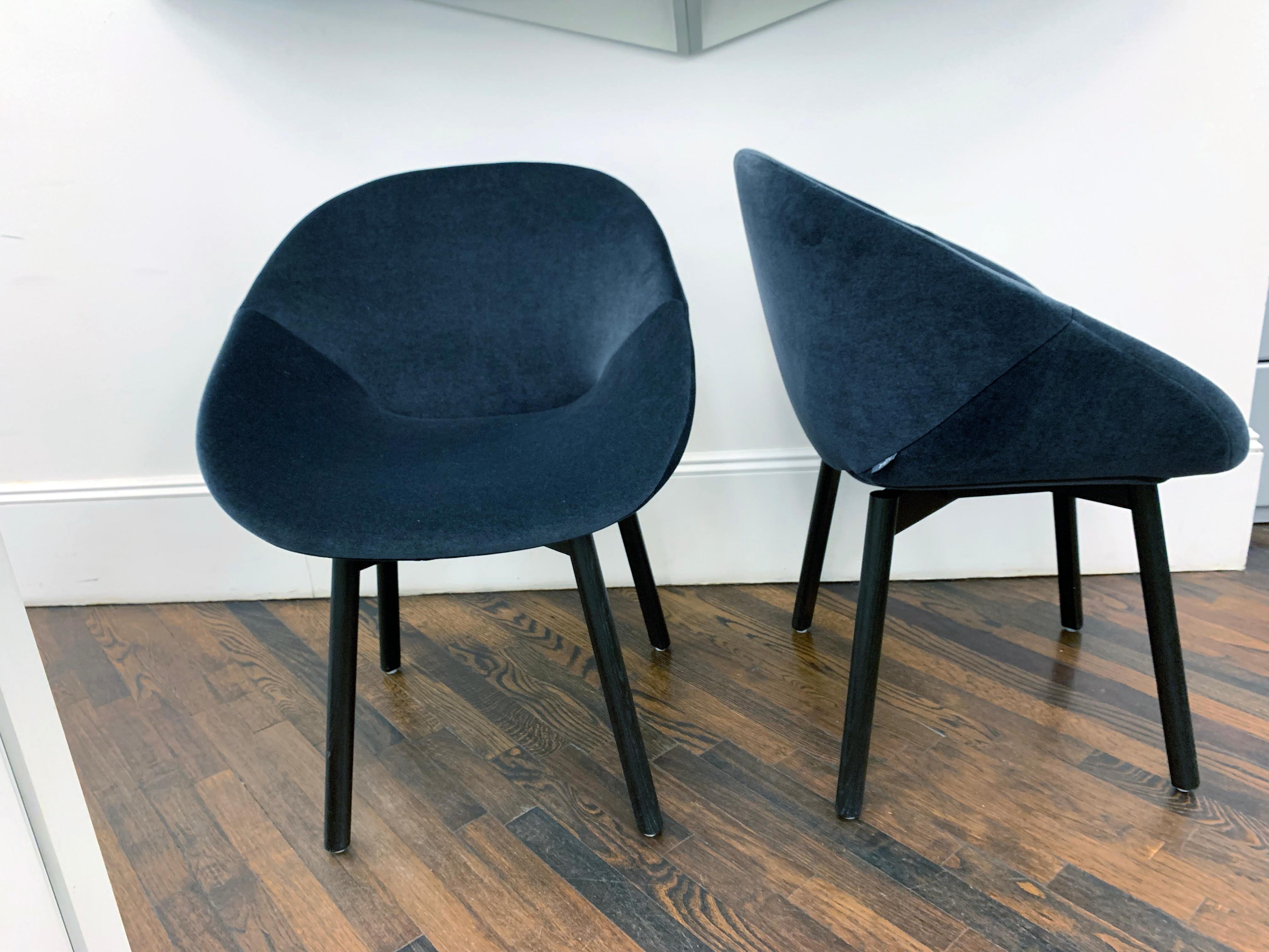 Dutch Set of Two Artifort Velvet Beso Armchairs Designed by Khodi Feiz