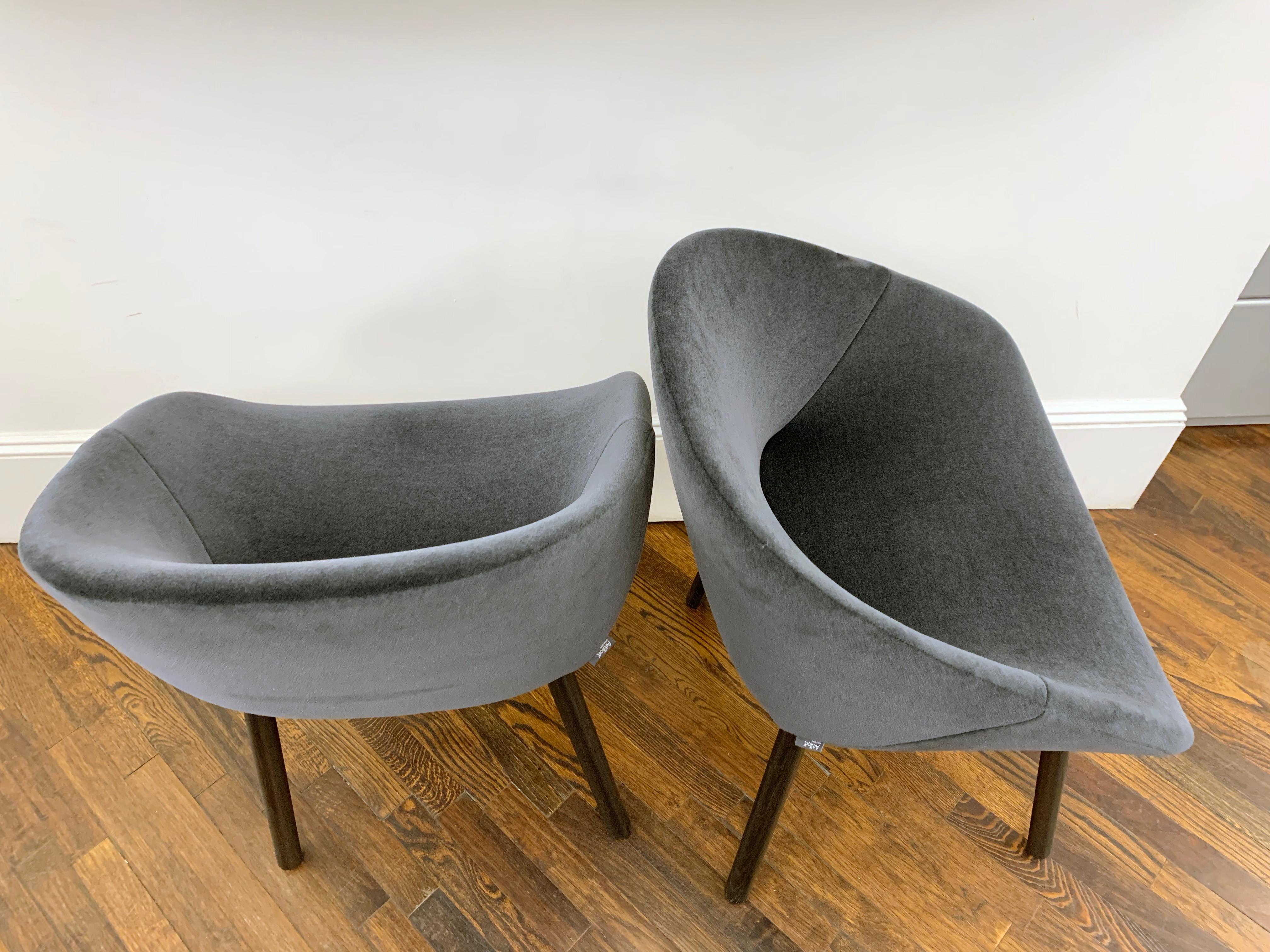 Contemporary Set of Two Artifort Velvet Beso Armchairs Designed by Khodi Feiz