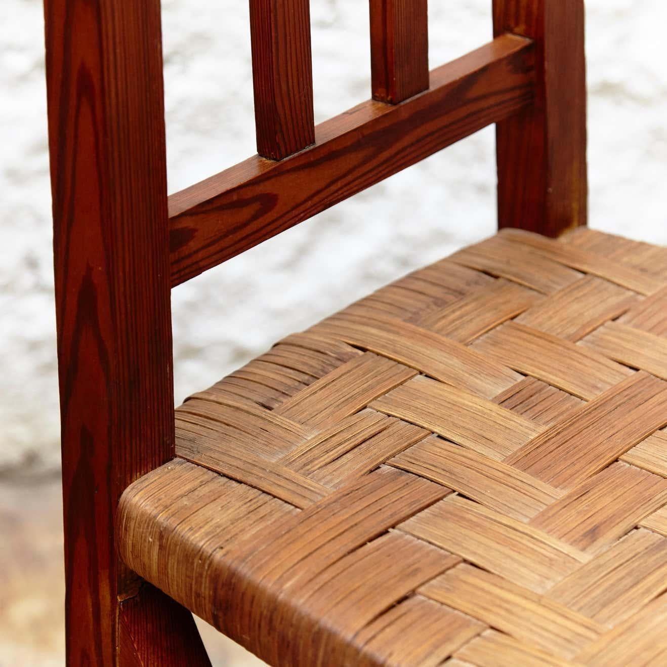 Ensemble de deux chaises Arts & Crafts en Wood et rotin, vers 1910 Bon état - En vente à Barcelona, ES