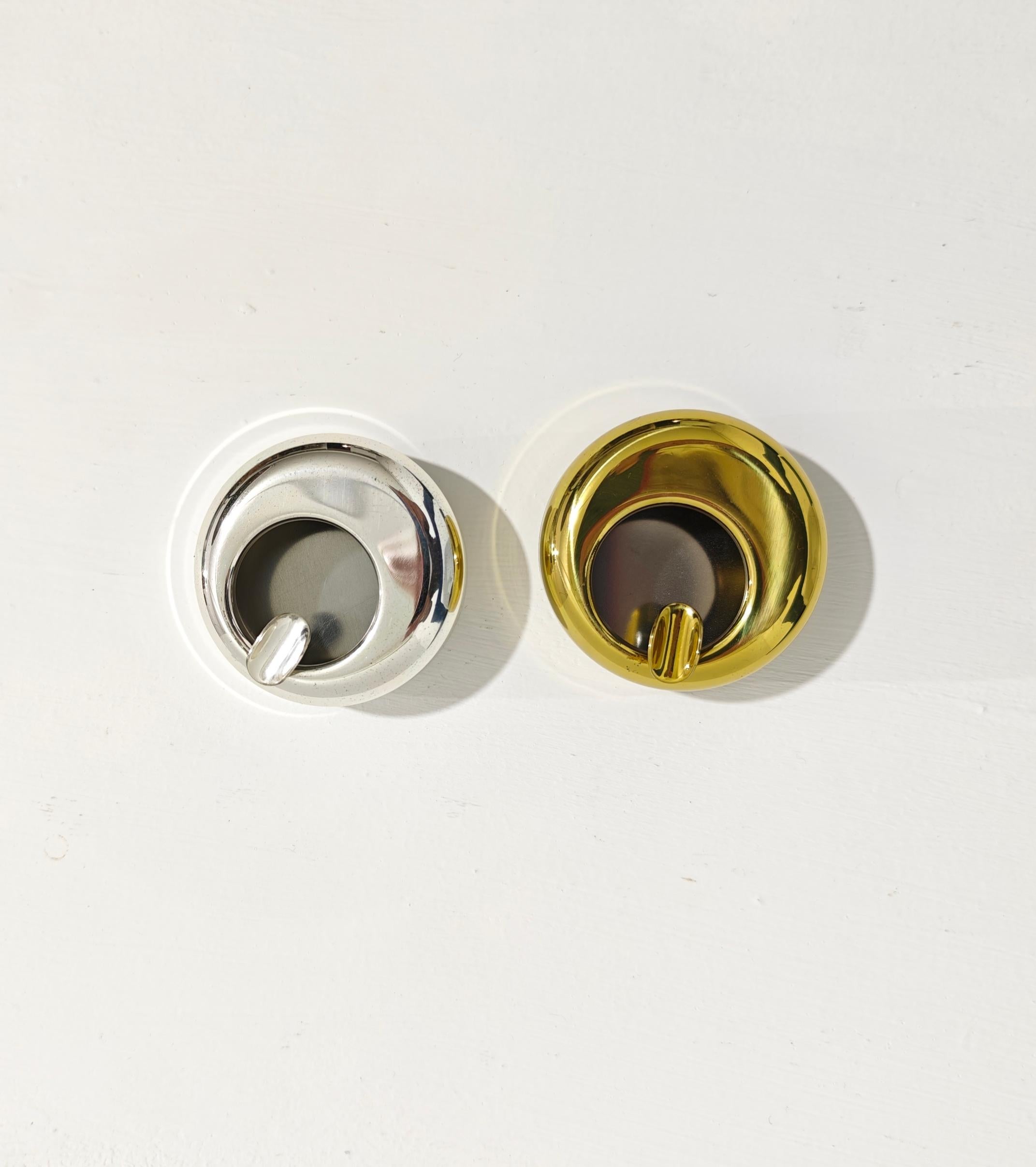 Argent Ensemble de deux cendriers de Guido Galbiati Design Italie 1970/80 Mid-Century Modern en vente