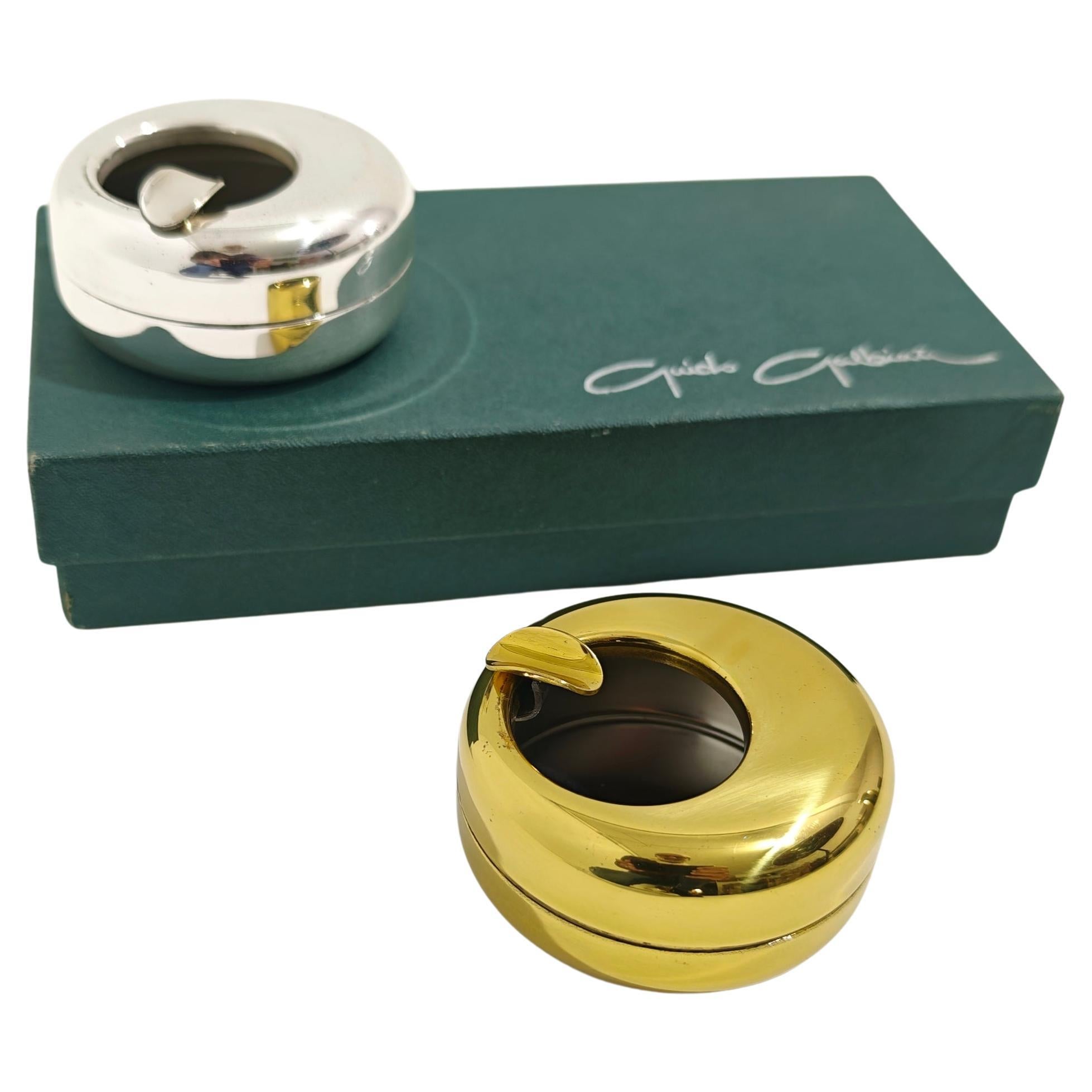 Set of Two Ashtrays by Guido Galbiati Design Italy 1970/80 Mid-Century Modern