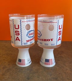 Set of Two Atomic Age Harold's Casino "Moonshot" Cocktail / Shot Glasses