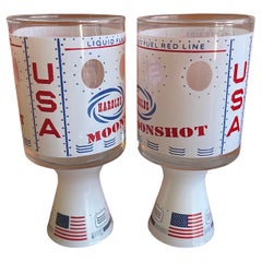 Set of Two Atomic Age Harold's Casino "Moonshot" Cocktail / Shot Glasses