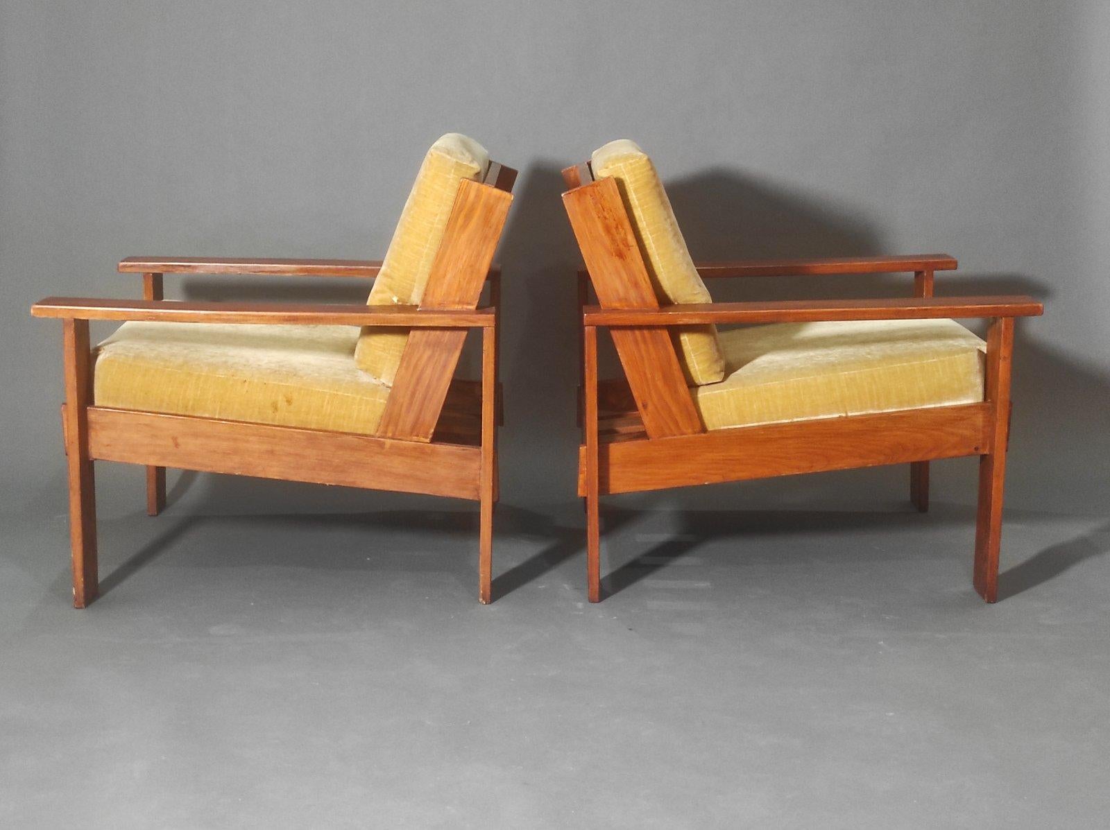 Tissu Ensemble de deux chaises longues attribuées Esko Pajamies des années 1960 en vente
