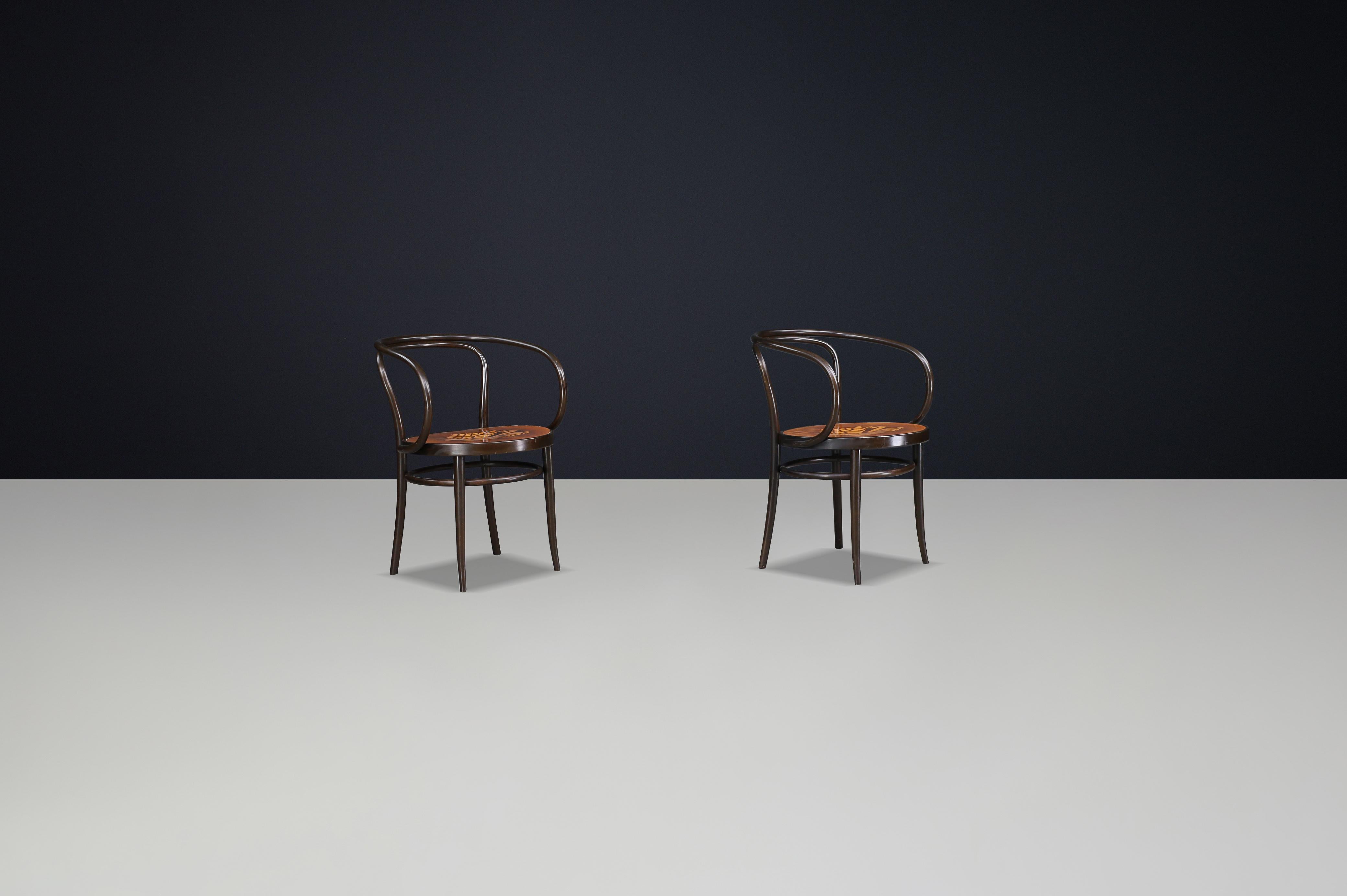 Set of Two Authentic Thonet Bentwood Armchairs, Austria – Late 20th Century For Sale 8