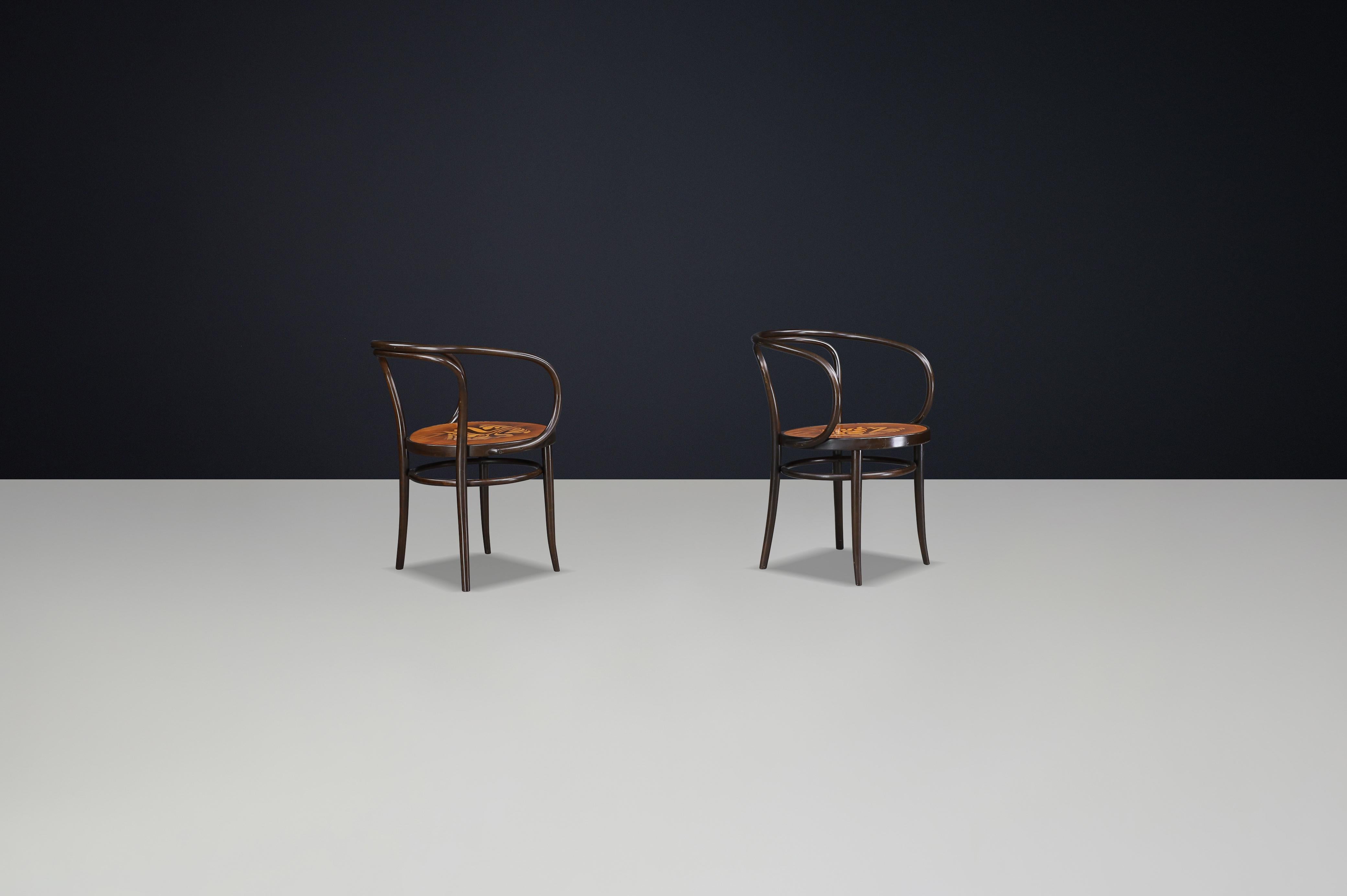 Set of Two Authentic Thonet Bentwood Armchairs, Austria – Late 20th Century For Sale 9