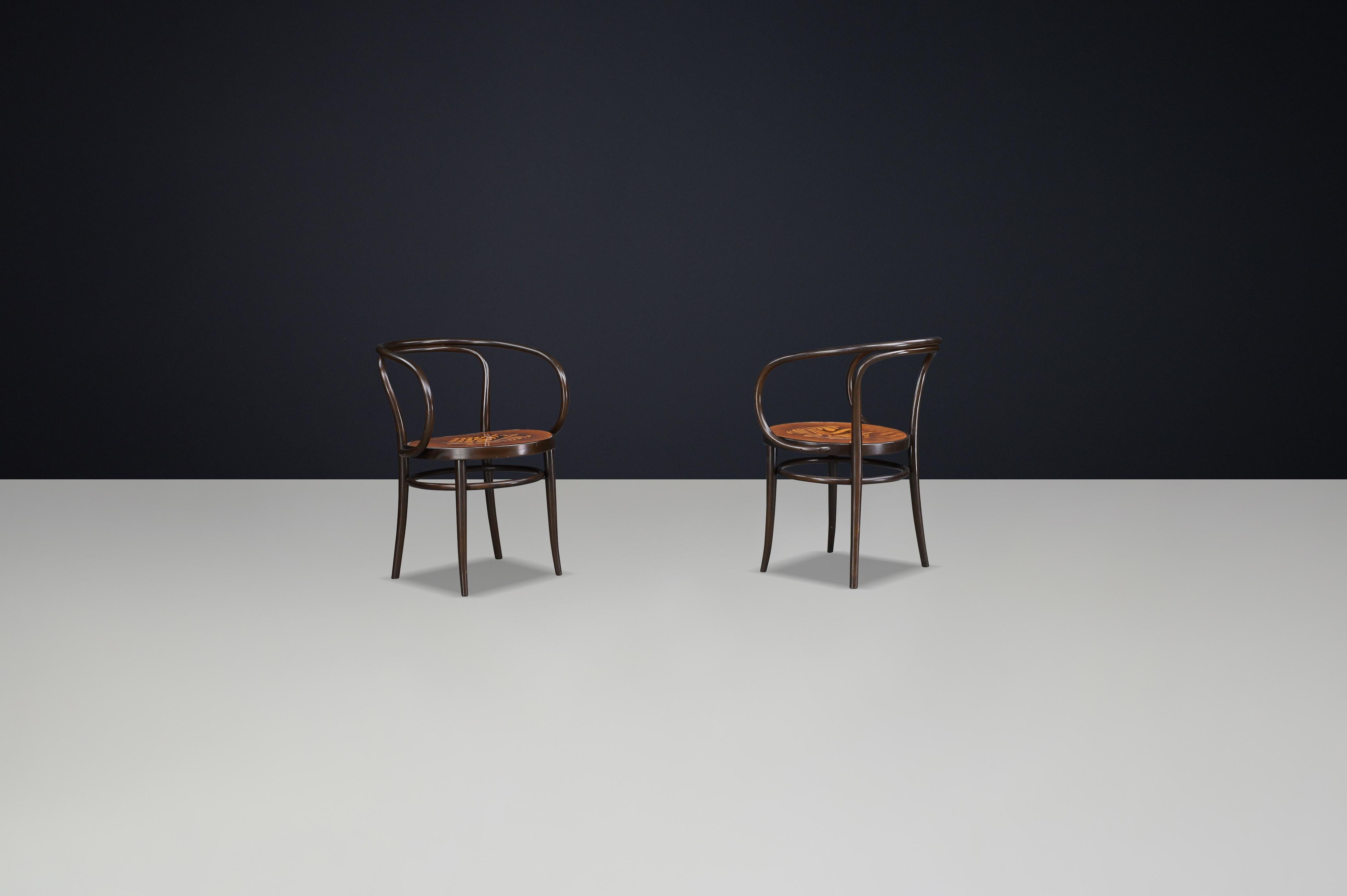 Set of Two Authentic Thonet Bentwood Armchairs, Austria – Late 20th Century For Sale 13