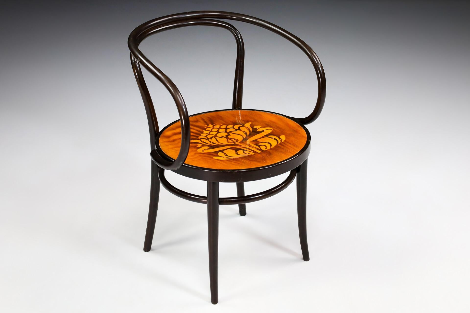 Vienna Secession Set of Two Authentic Thonet Bentwood Armchairs, Austria – Late 20th Century For Sale