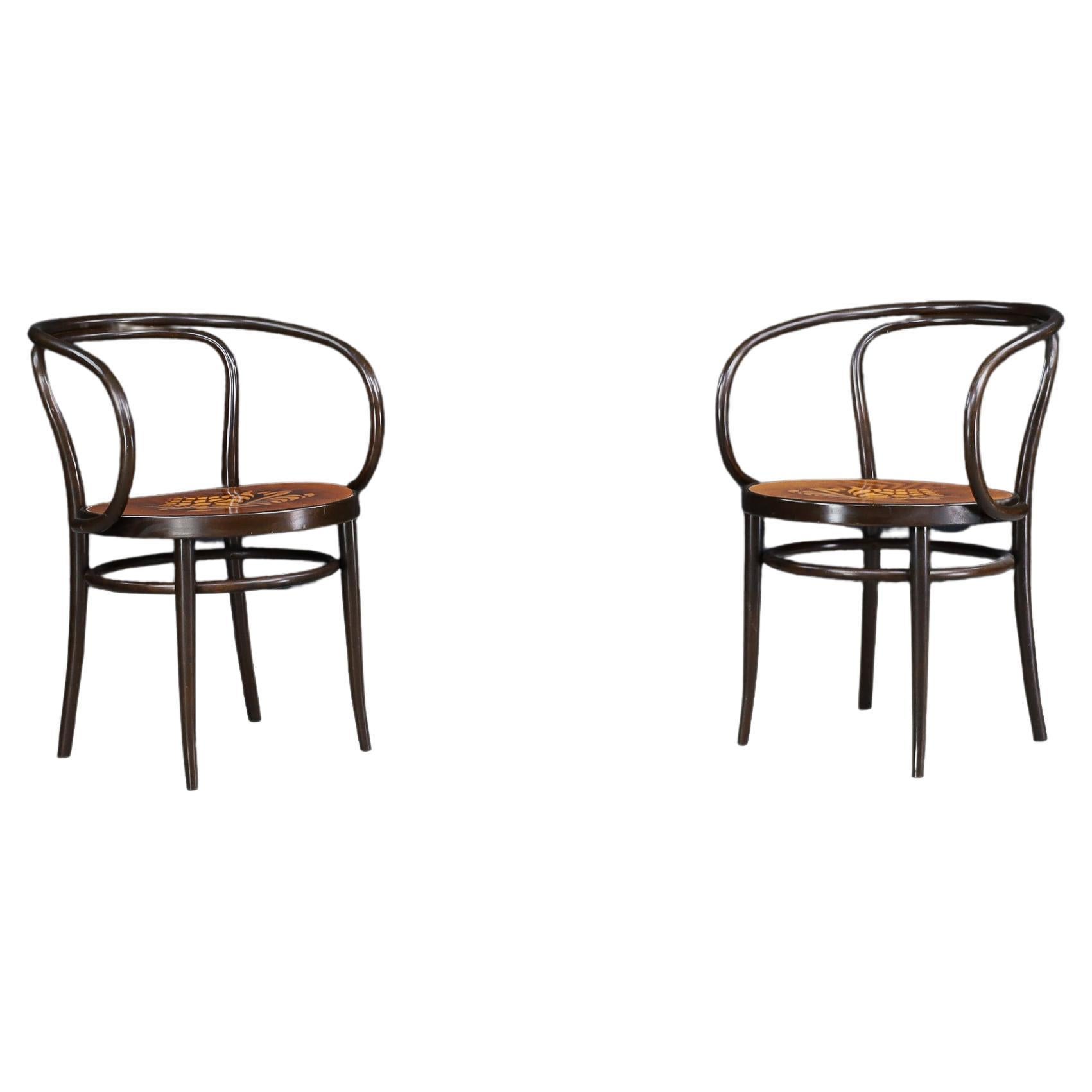 Set of Two Authentic Thonet Bentwood Armchairs, Austria – Late 20th Century For Sale