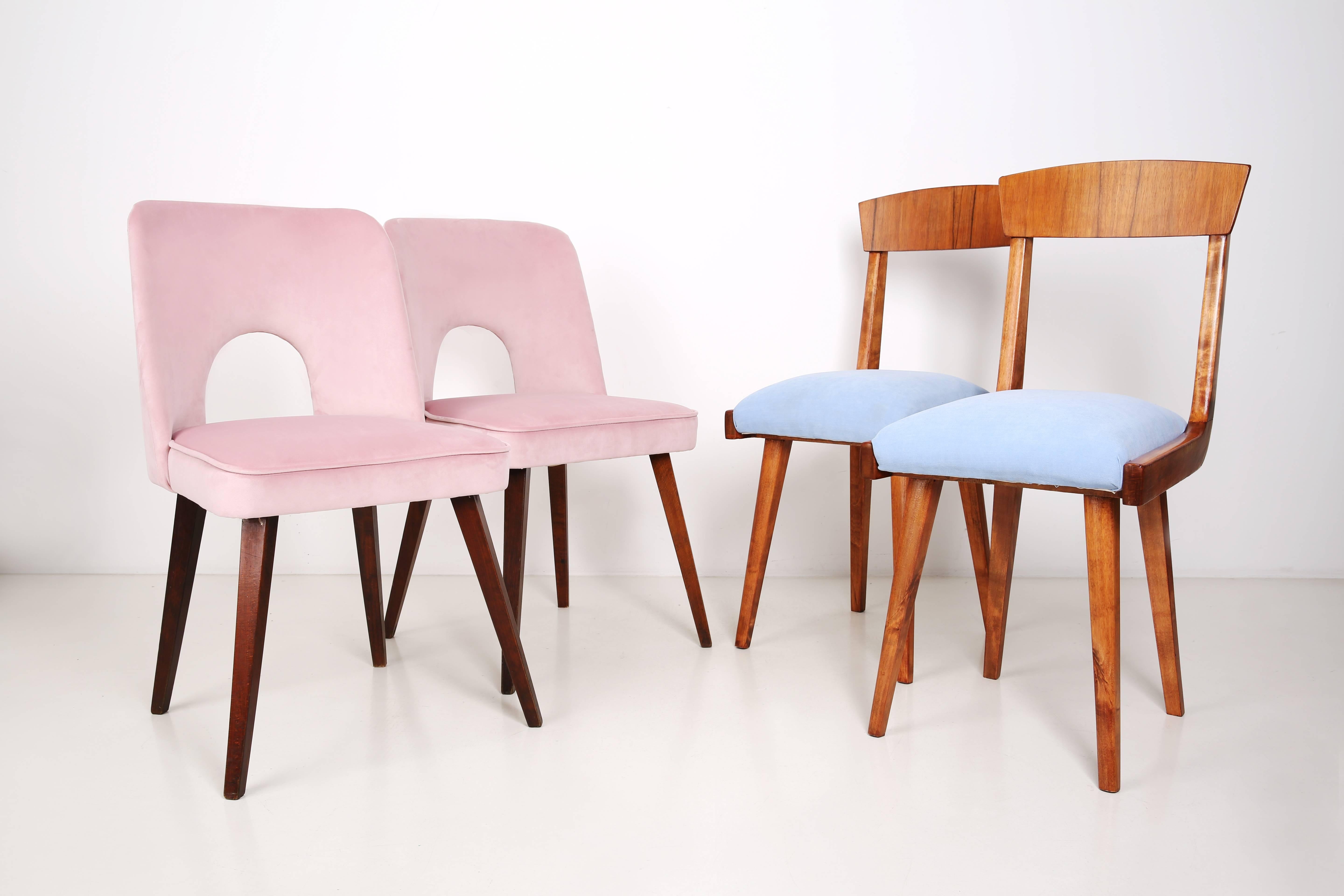 Mid-Century Modern Ensemble de deux chaises rose pâle « Shell », années 1960 en vente