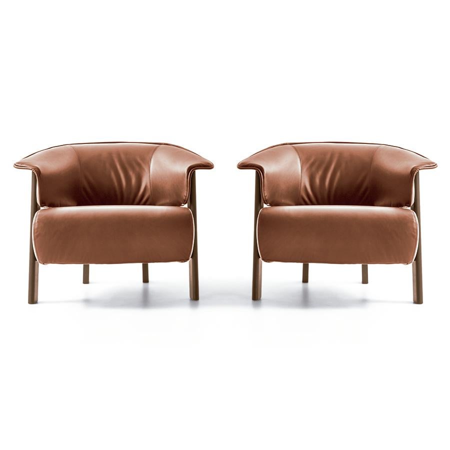 Armchairs designed by Patricia Urquiola in 2019. Manufactured by Cassina in Italy.

This comfy armchair has the same distinctive aesthetics as the Back-Wing chair designed in 2018. The armchair’s frame, available in six colours, is composed of