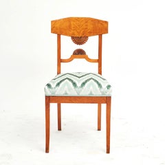 Set of Four Baltic Empire Karelian Flame Birch Dining Chairs