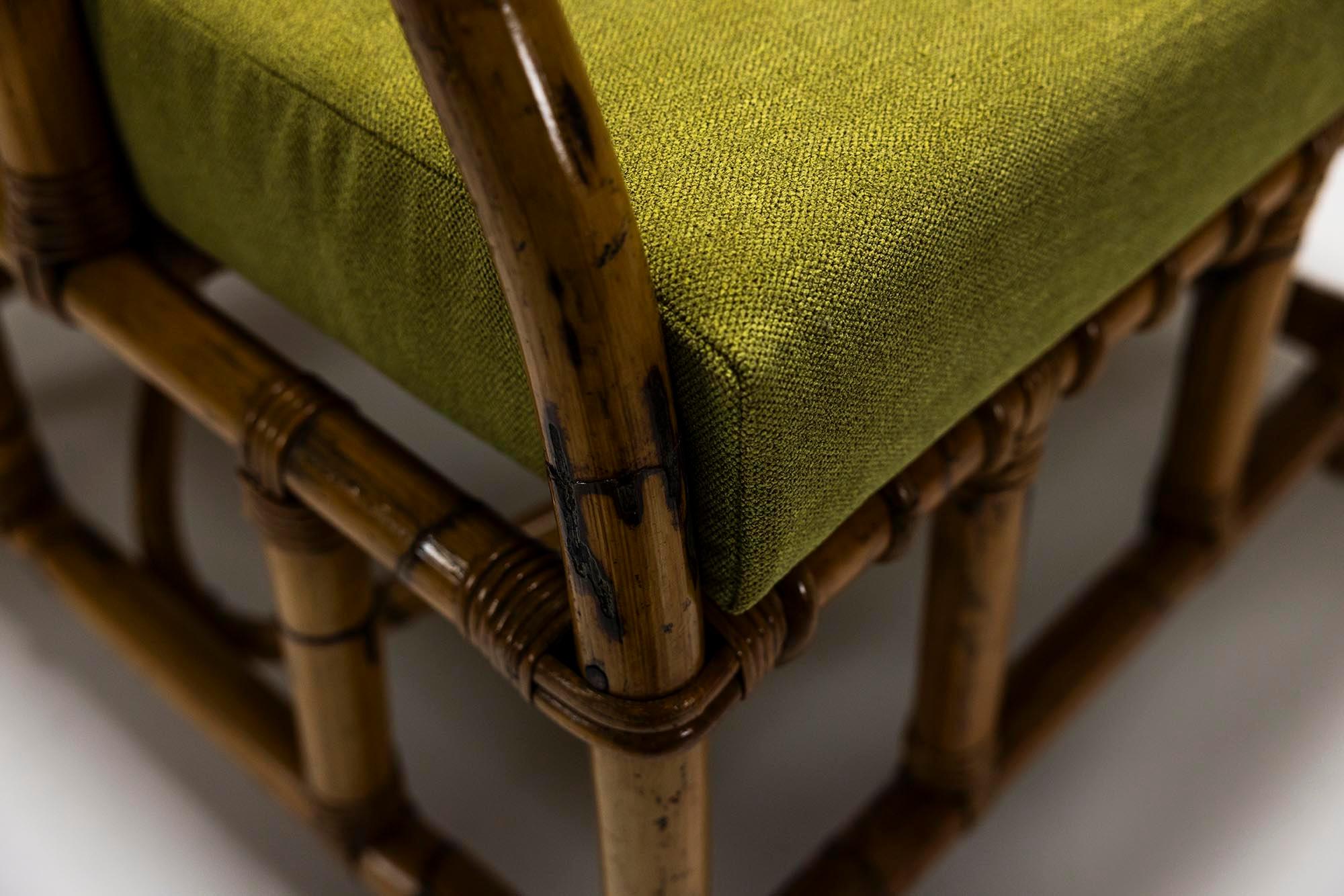 Conjunto de dos sillones de bambú al estilo de Vivai del Sud, Italia Años 70 en venta 4