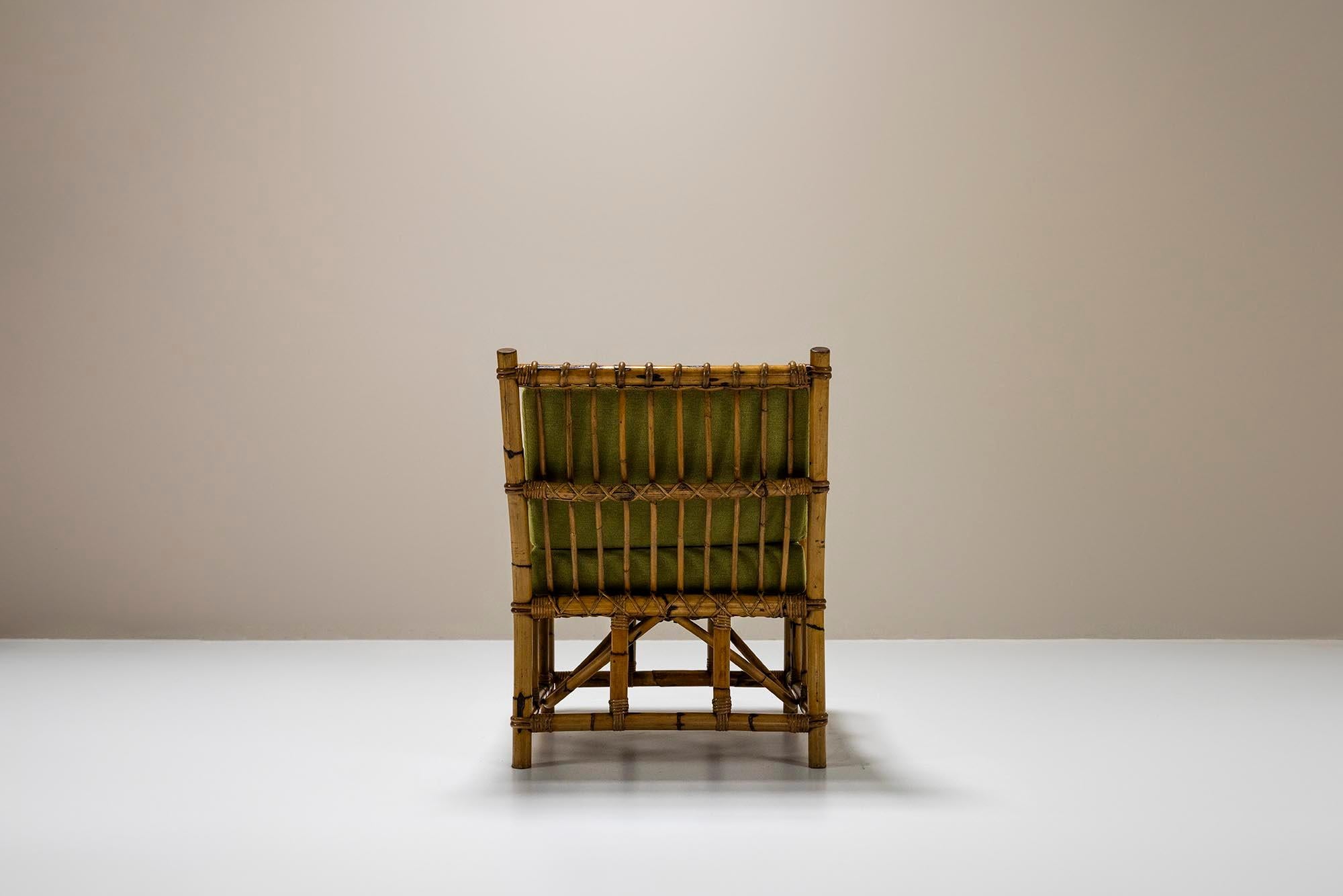 Conjunto de dos sillones de bambú al estilo de Vivai del Sud, Italia Años 70 en venta 1