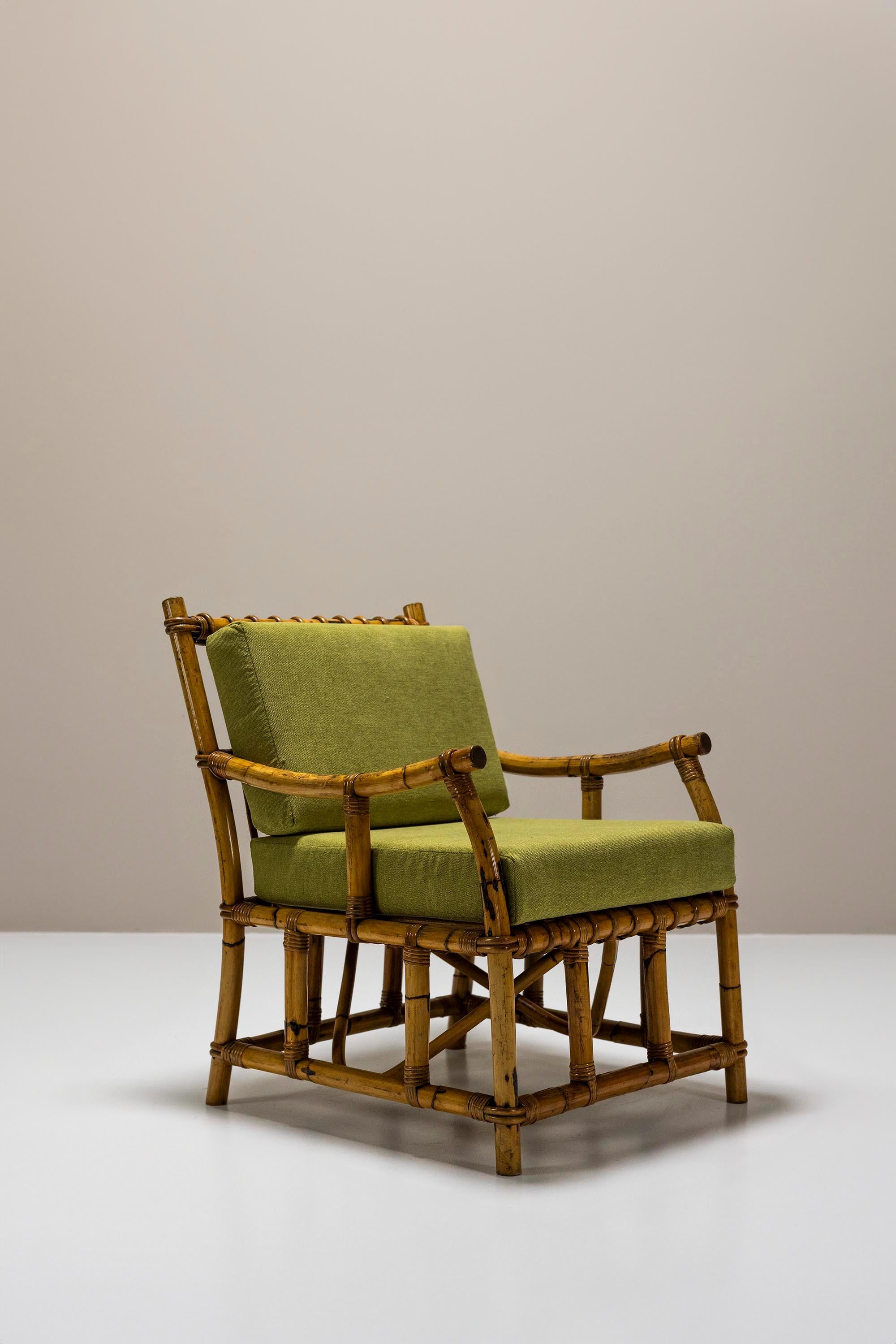 Conjunto de dos sillones de bambú al estilo de Vivai del Sud, Italia Años 70 en venta 2