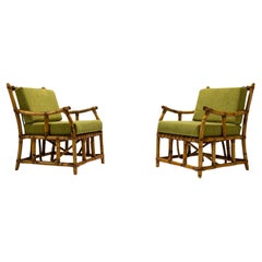 Set of Two Bamboo Armchairs in the Style of Vivai del Sud, Italy 1970s