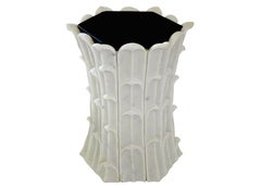 Set of Two Bamboo Grove Side Tables in Agra White Marble Handcrafted in India