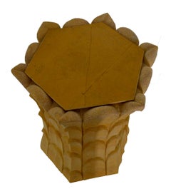 Set of Two Bamboo Grove Side Tables in Jaisalmer Stone Handcrafted in India