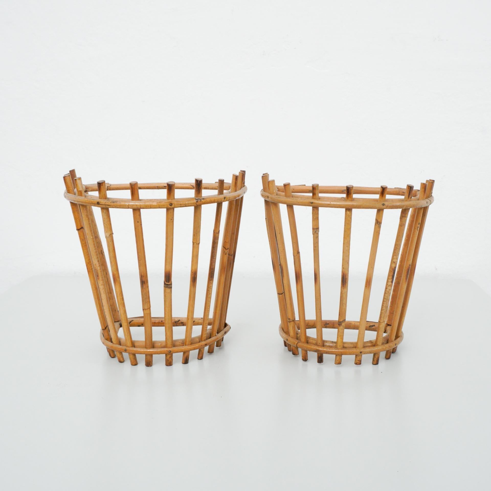 Ensemble de deux appliques murales en bambou, vers 1960 en vente 3