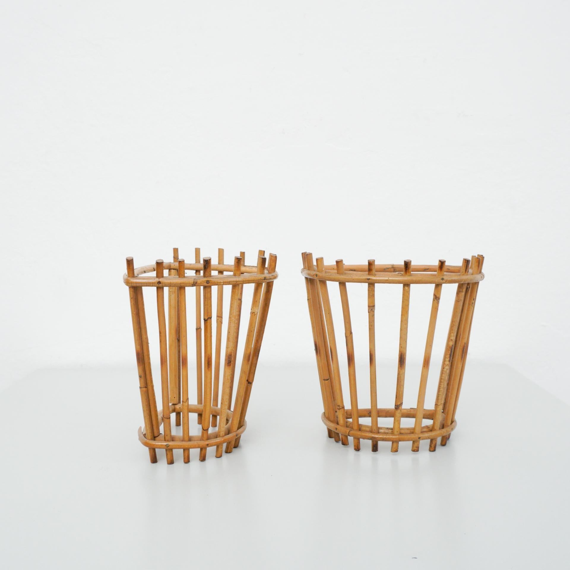 Ensemble de deux appliques murales en bambou, vers 1960 en vente 4