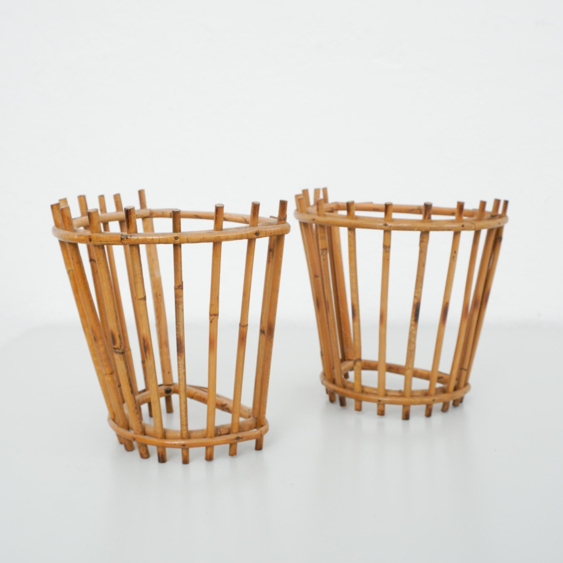 Ensemble de deux appliques murales en bambou, vers 1960 en vente 2