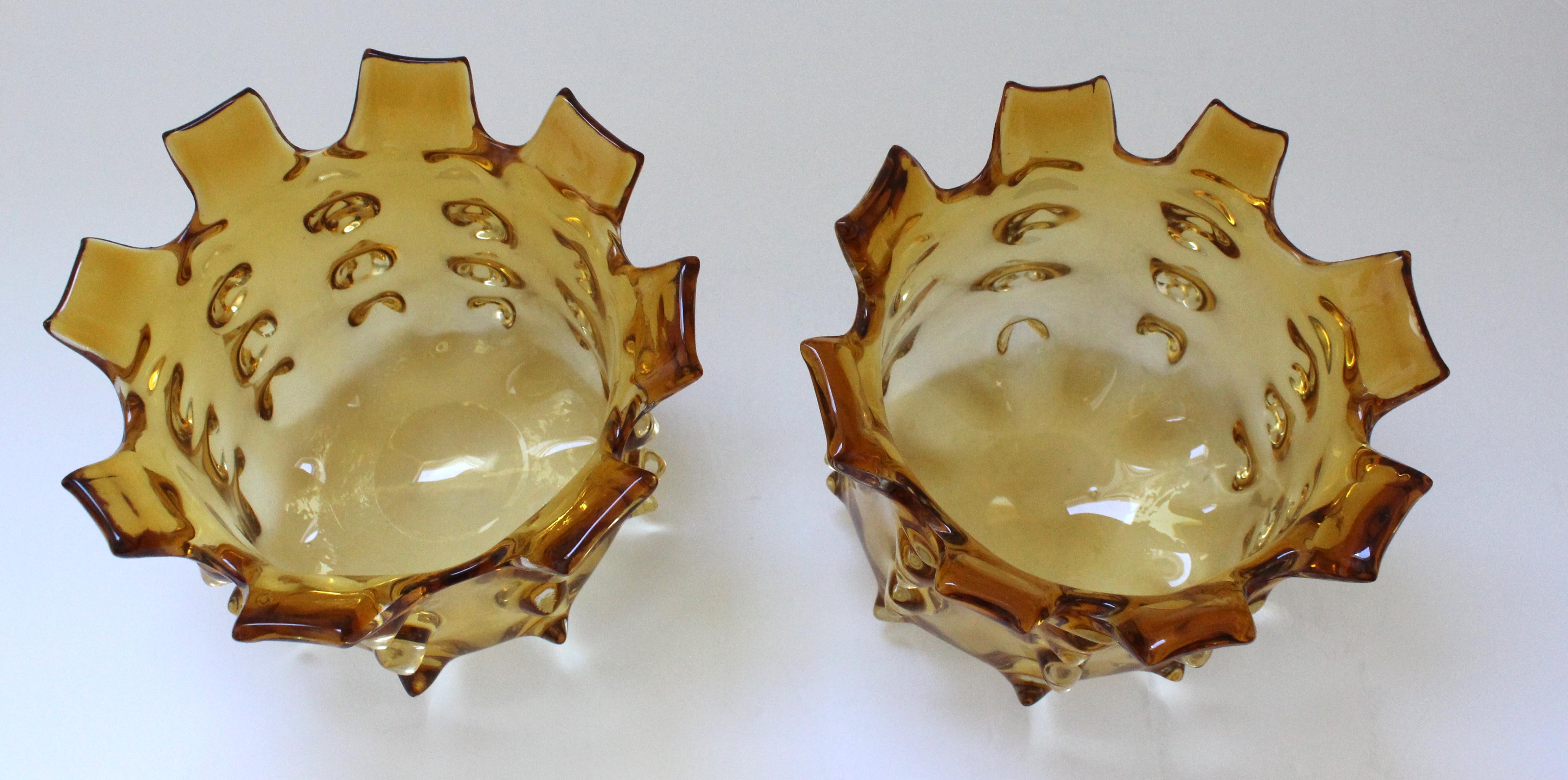 Set of Two Barovier Et Toso Style Murano Glass Vases 3