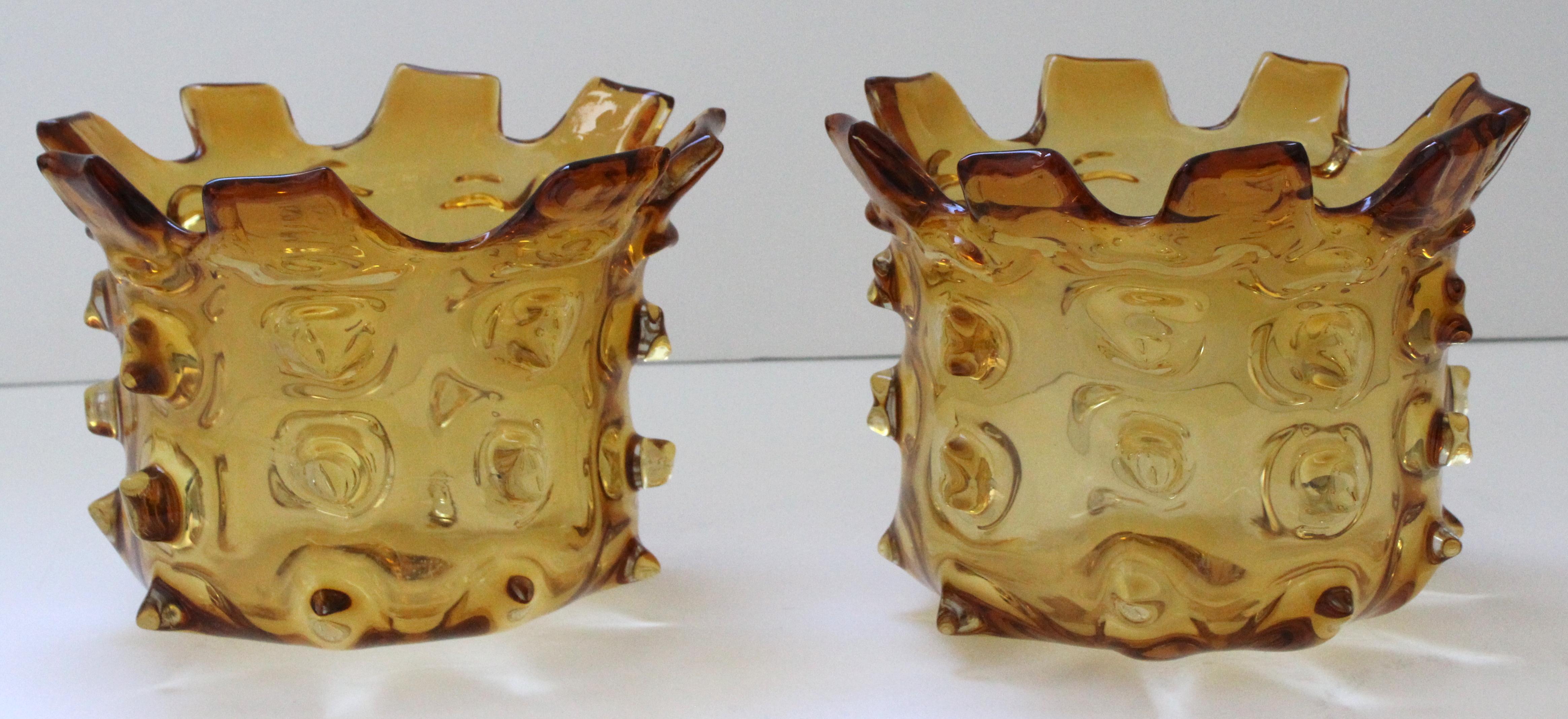 Set of Two Barovier Et Toso Style Murano Glass Vases 2