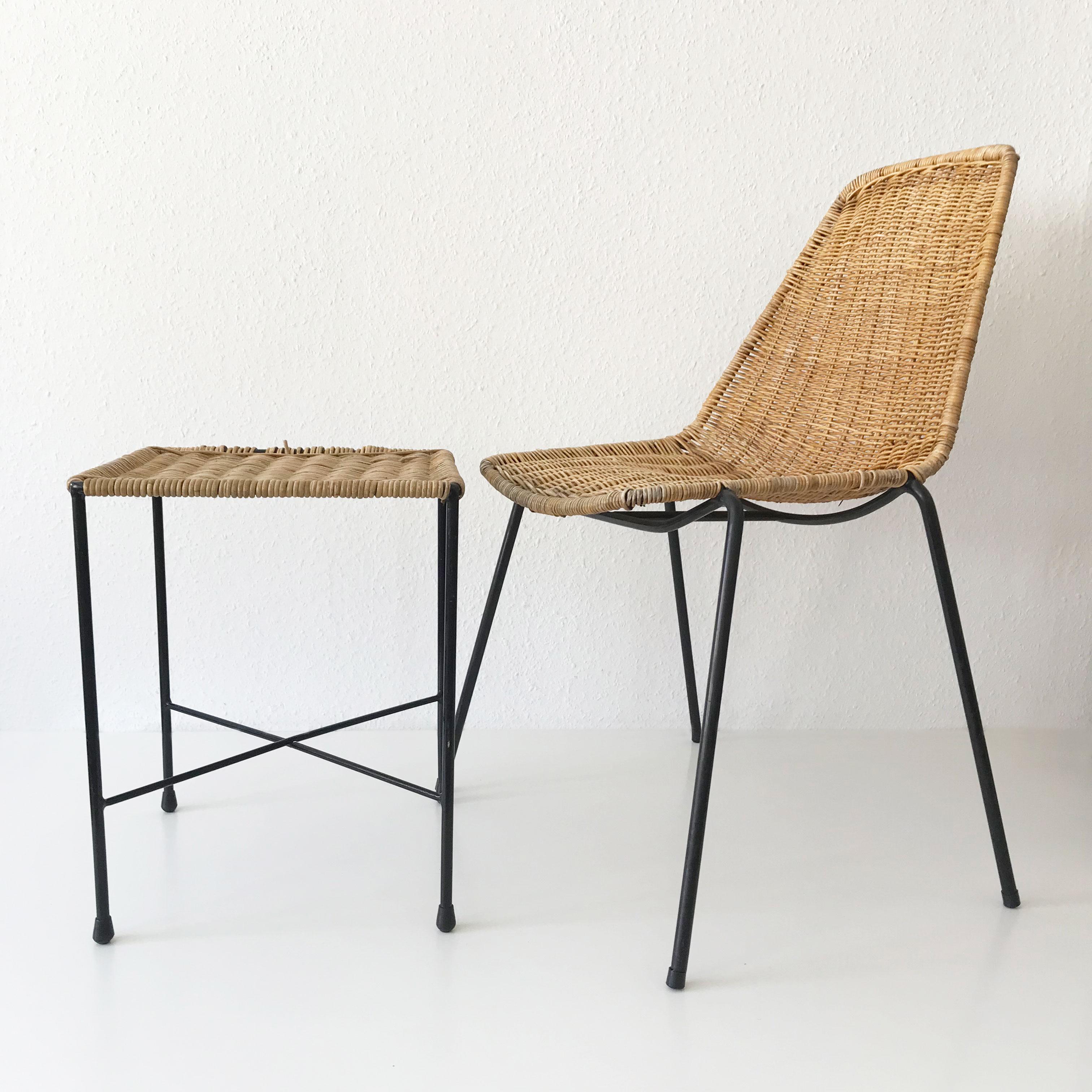 Set of Two Basket Chairs and Stool by Gian Franco Legler, 1951, Switzerland 2