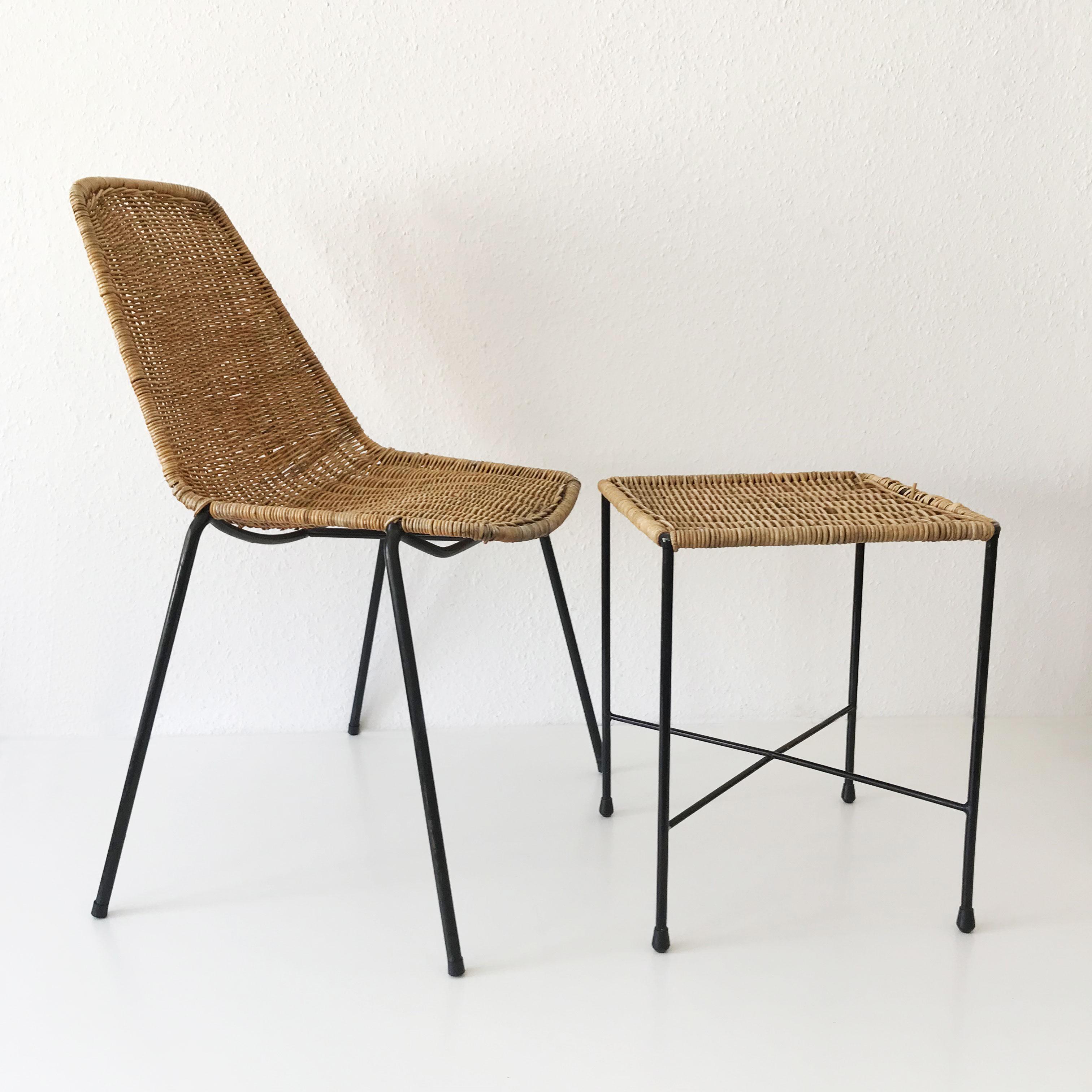 Set of Two Basket Chairs and Stool by Gian Franco Legler, 1951, Switzerland 3