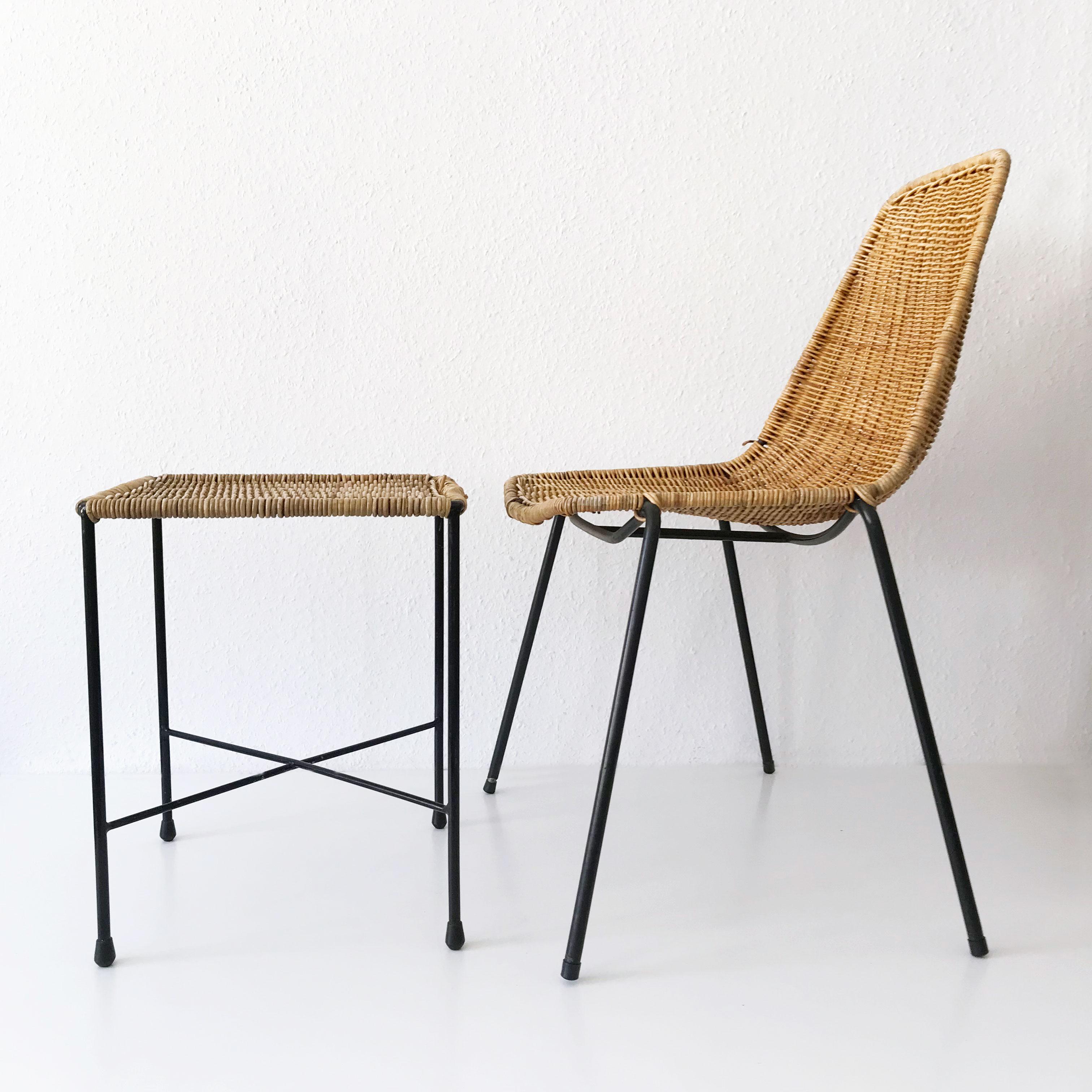 Set of Two Basket Chairs and Stool by Gian Franco Legler, 1951, Switzerland 6