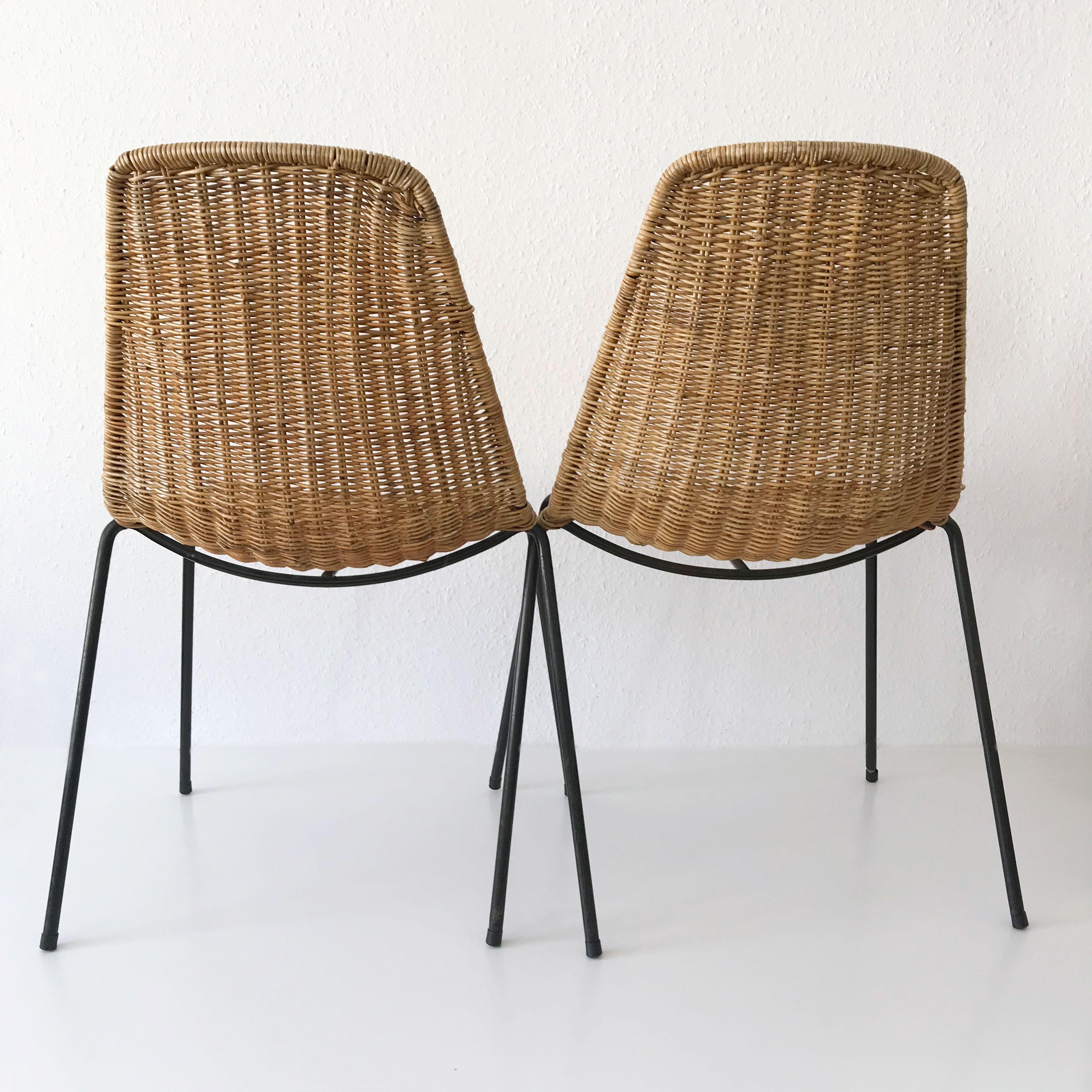 Set of Two Basket Chairs and Stool by Gian Franco Legler, 1951, Switzerland 1