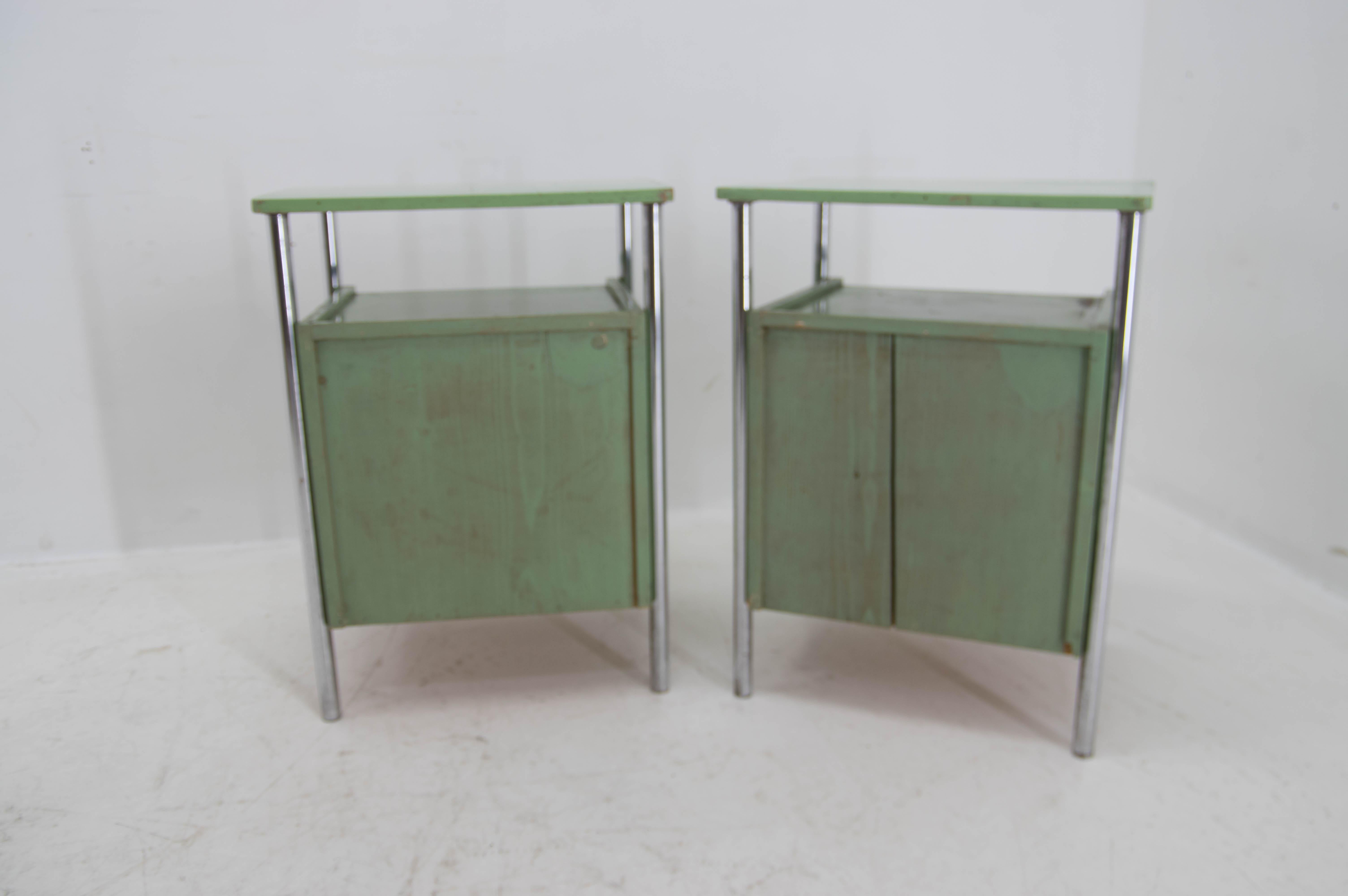 Set of Two Bauhaus Night Stands by Vichr & Co., 1930s 5