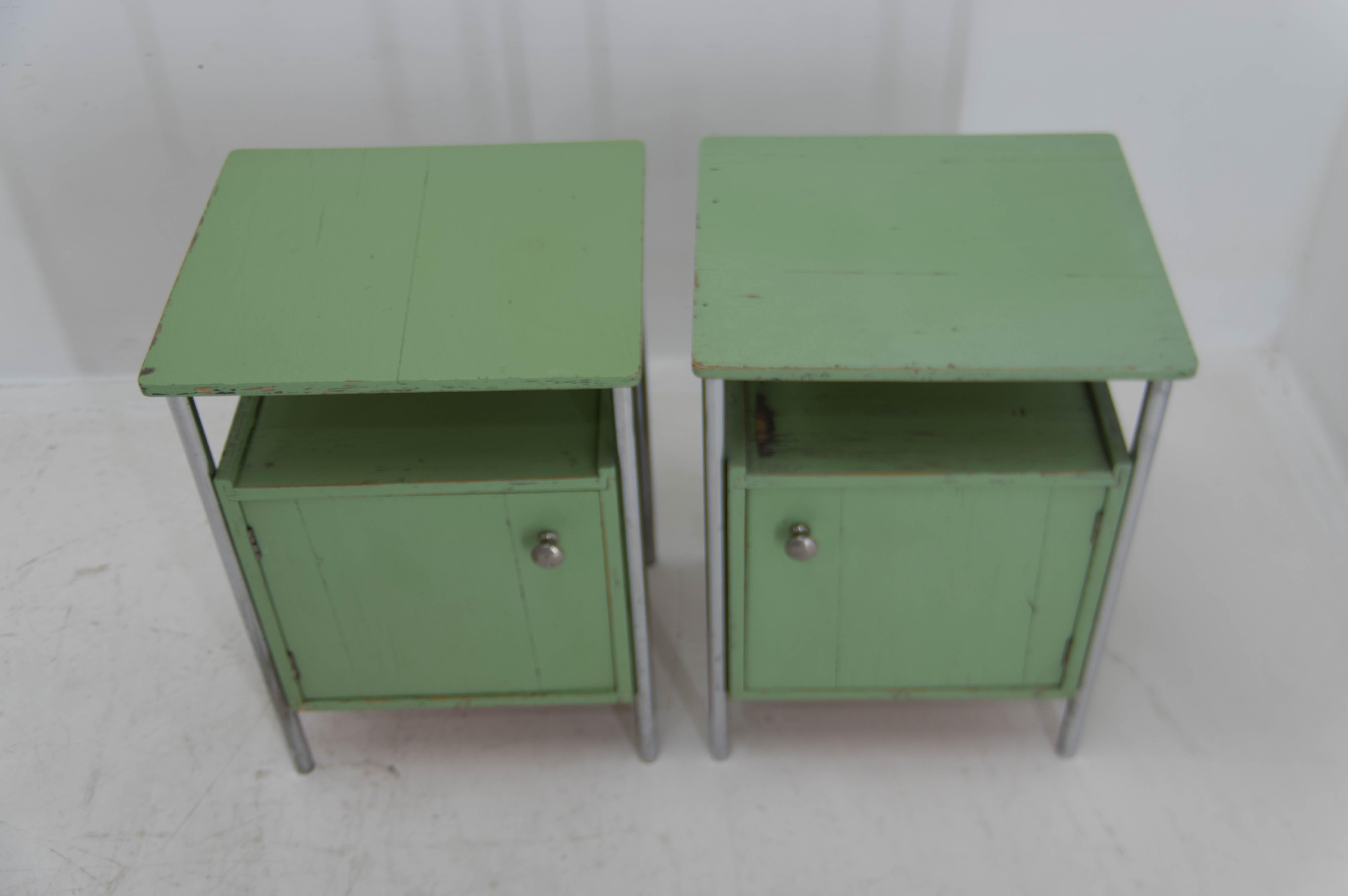Czech Set of Two Bauhaus Night Stands by Vichr & Co., 1930s