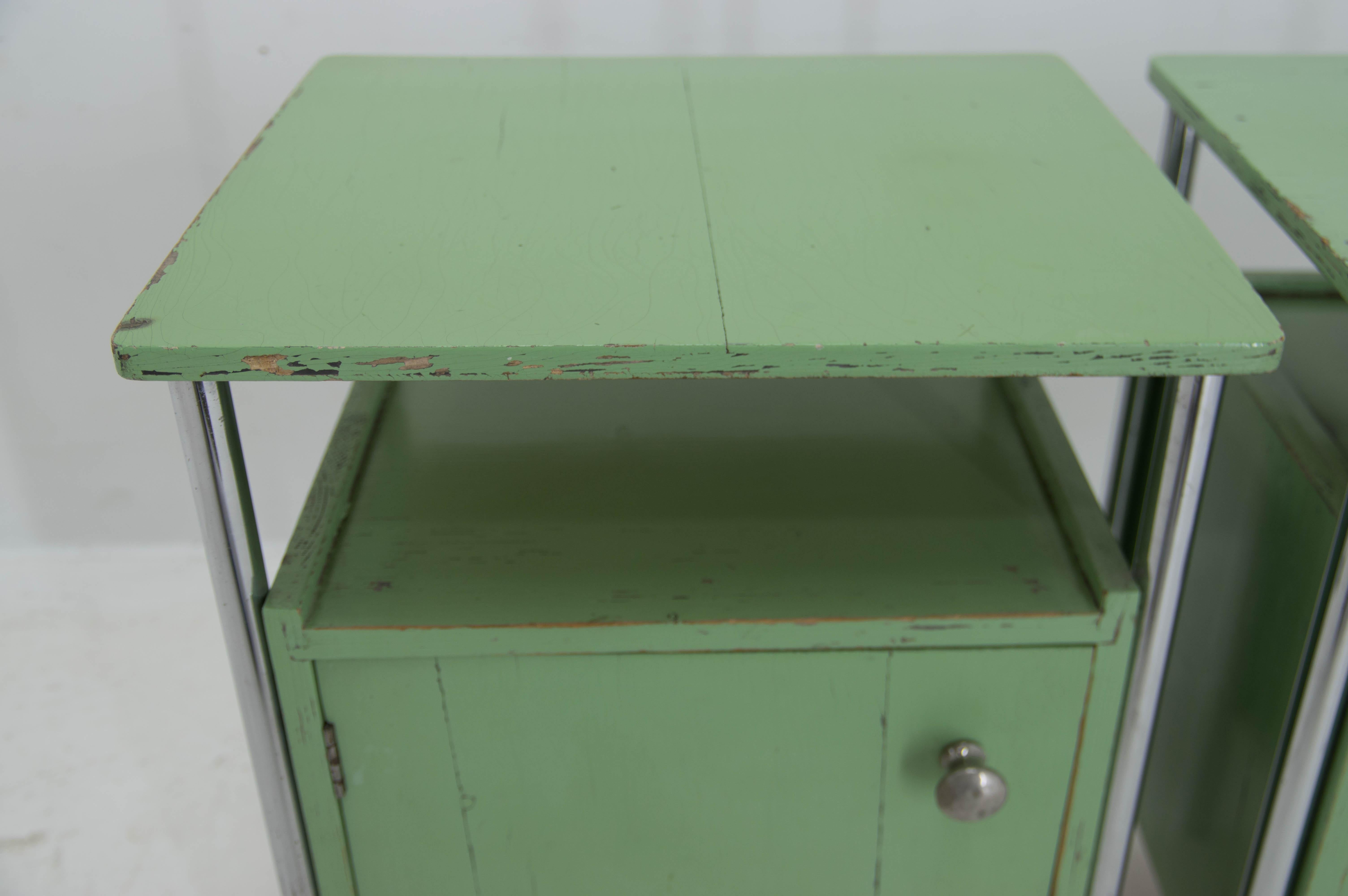 Mid-20th Century Set of Two Bauhaus Night Stands by Vichr & Co., 1930s