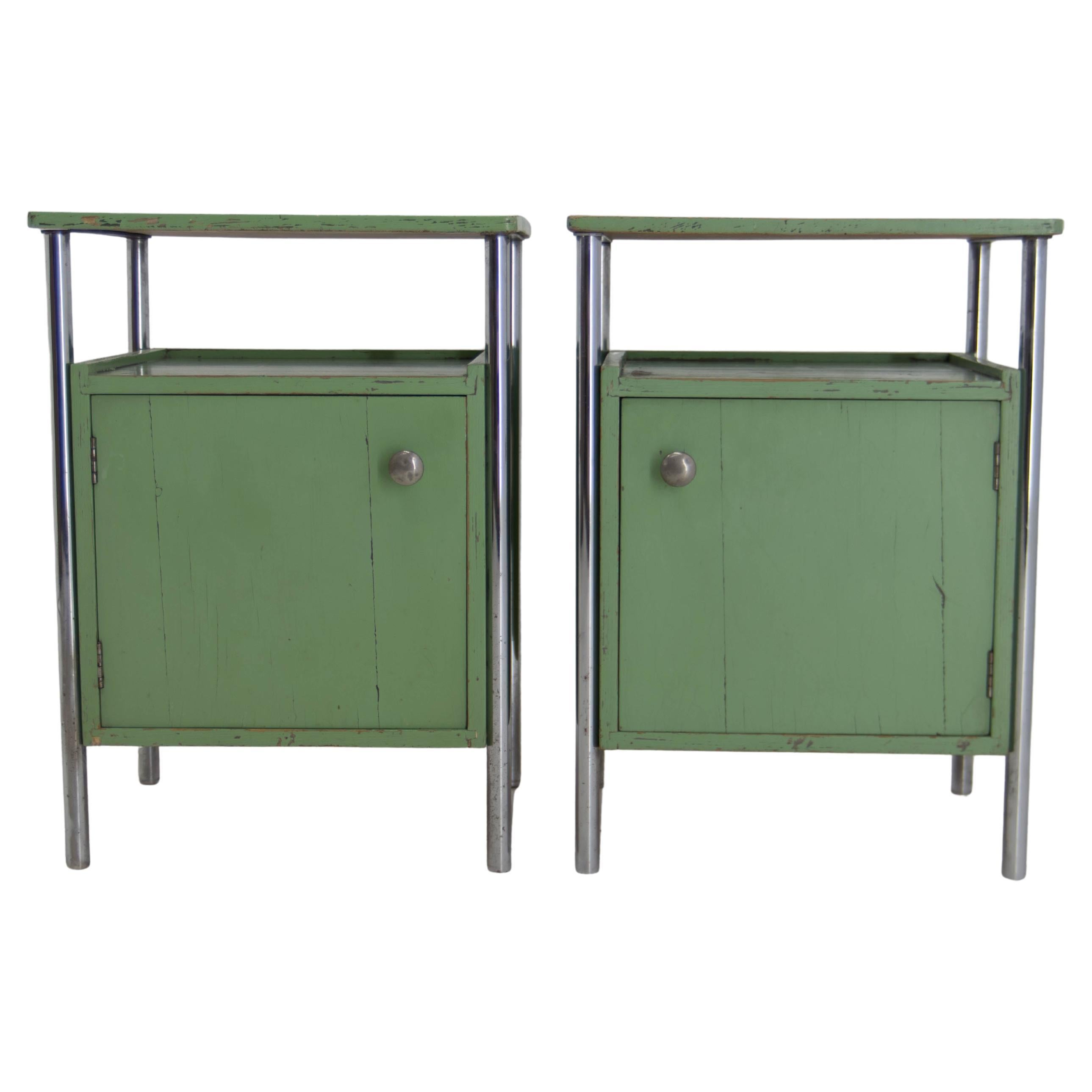 Set of Two Bauhaus Night Stands by Vichr & Co., 1930s