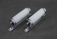 Set von zwei Bauhaus- oder funktionalistischen Chrom-Wandleuchten, 1930er Jahre