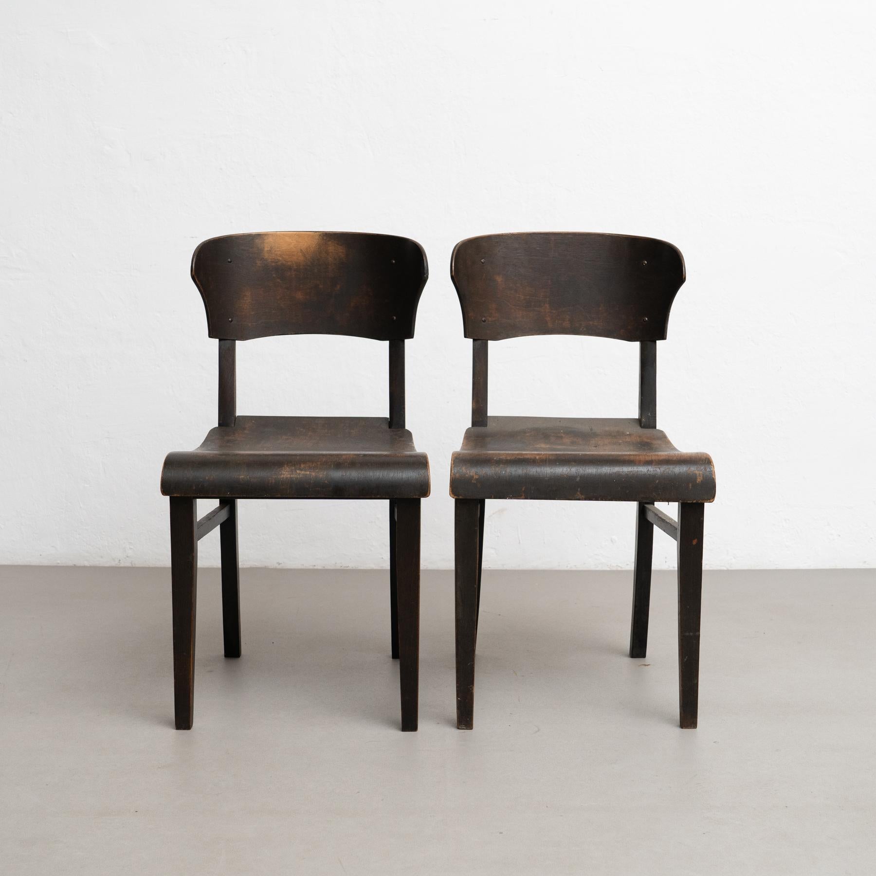 Metà XX secolo Set di due sedie in stile Bauhaus - Germania, anni '40 in vendita