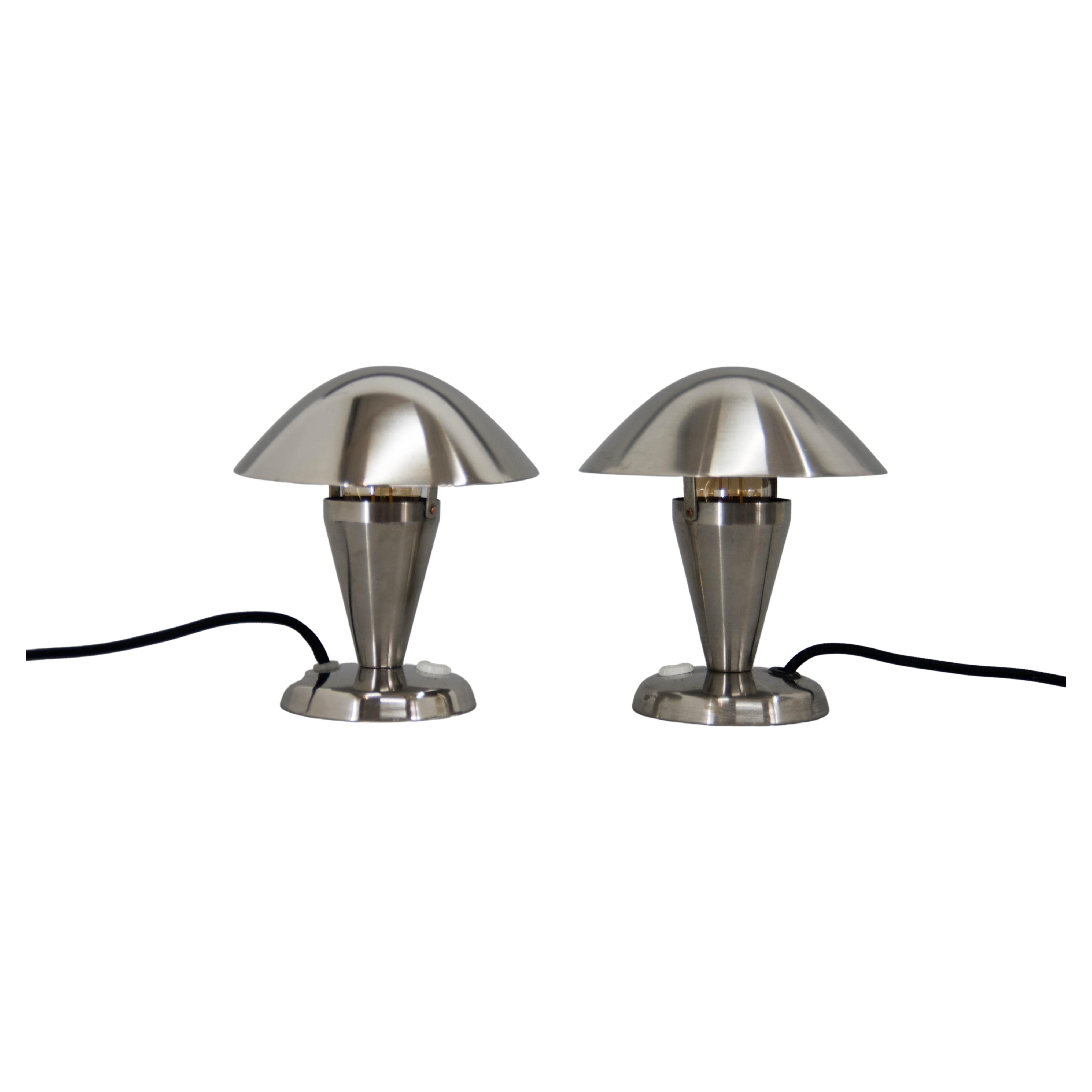Set of Two Bauhaus Table Lamps, 1930s
