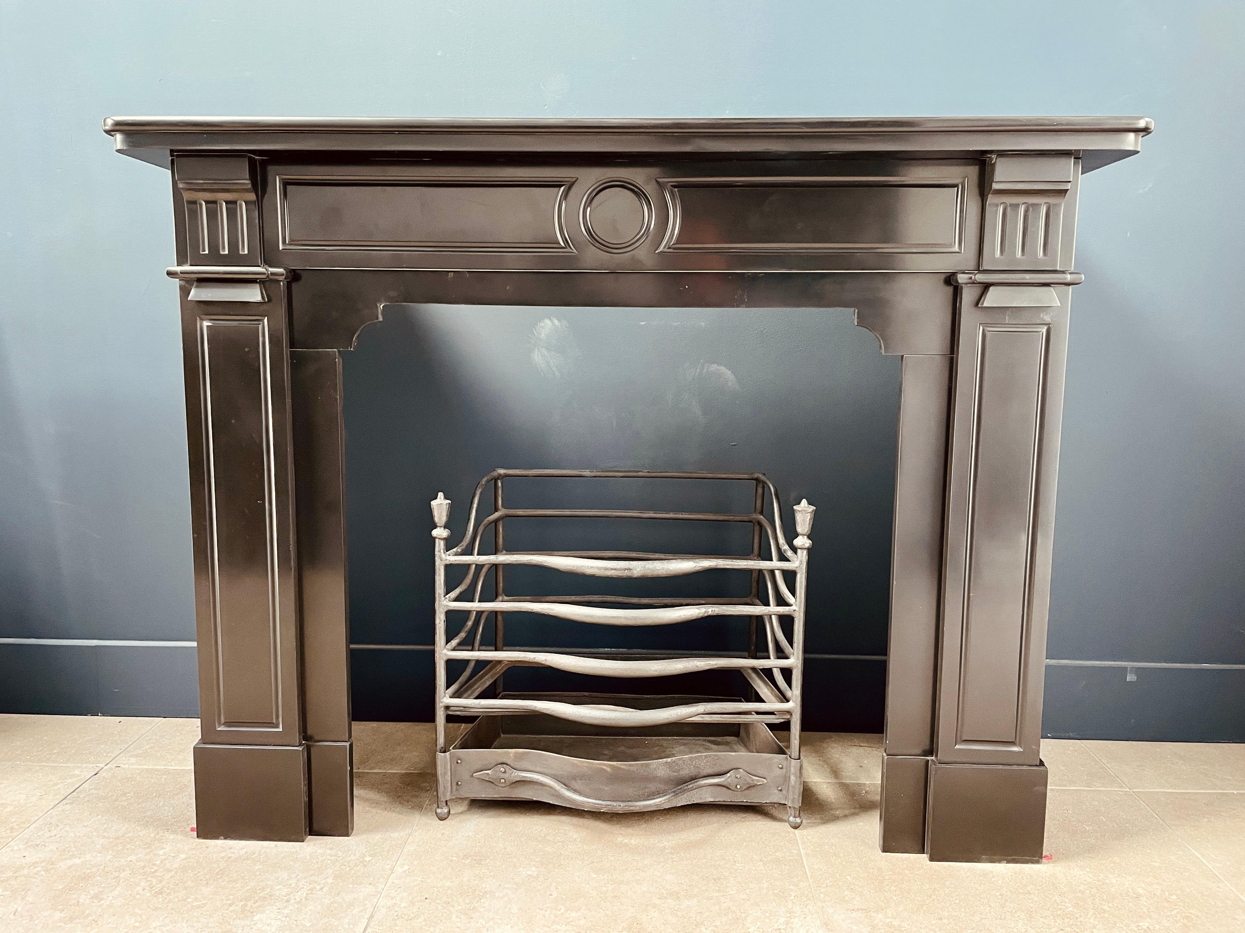 Hand-Carved Set of Two Beautiful Marble Antique Circular Fireplaces For Sale