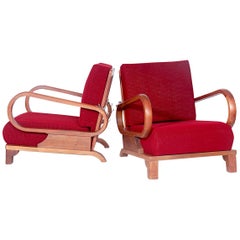 Set of Two Beautiful Positioning Armchairs by Jindrich Halabala, 1970s