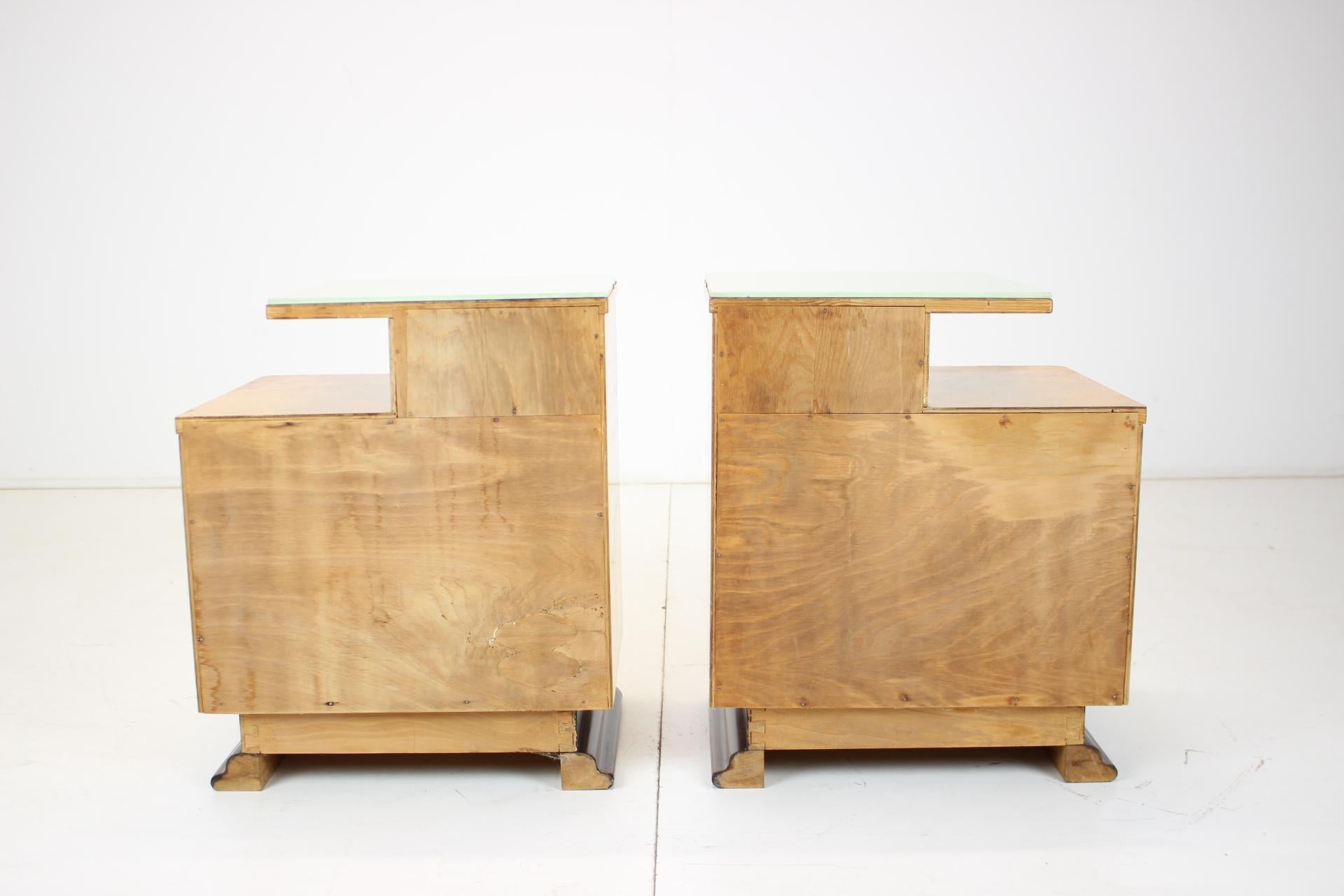 Mid-20th Century Set of Two Bedside Tables Designed by Jindřich Halabala for UP Závody, 1950's For Sale