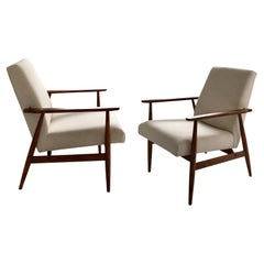 Set of Two Beige Armchairs by Henryk Lis, Europe, 1960s,