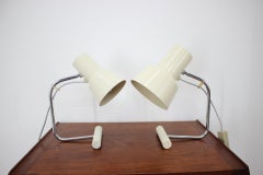 Set of Two Beige Table Lamps Designed by Josef Hůrka for Napako, 1970s