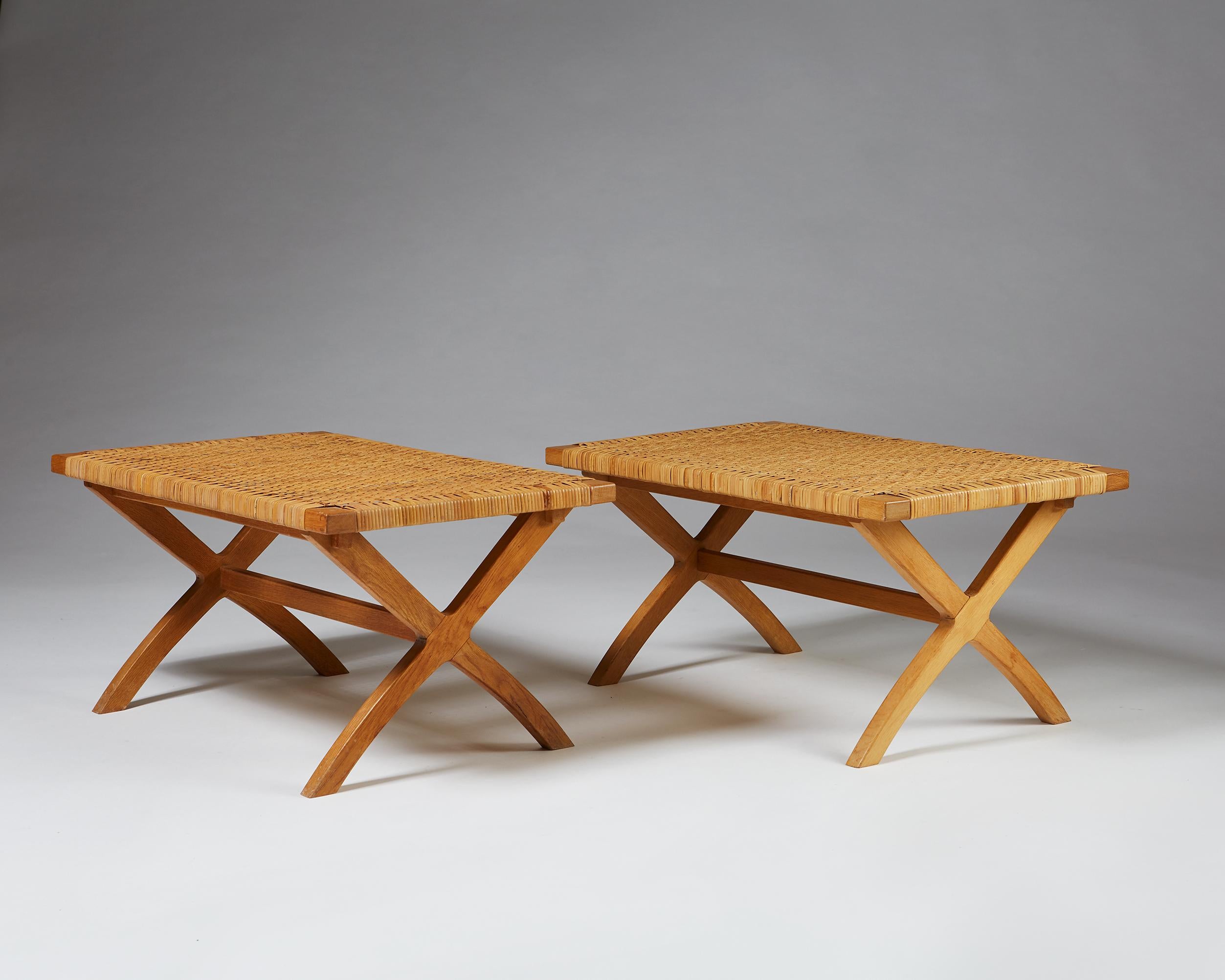 Scandinavian Modern Set of Two Benches, Anonymous, Denmark. 1950s