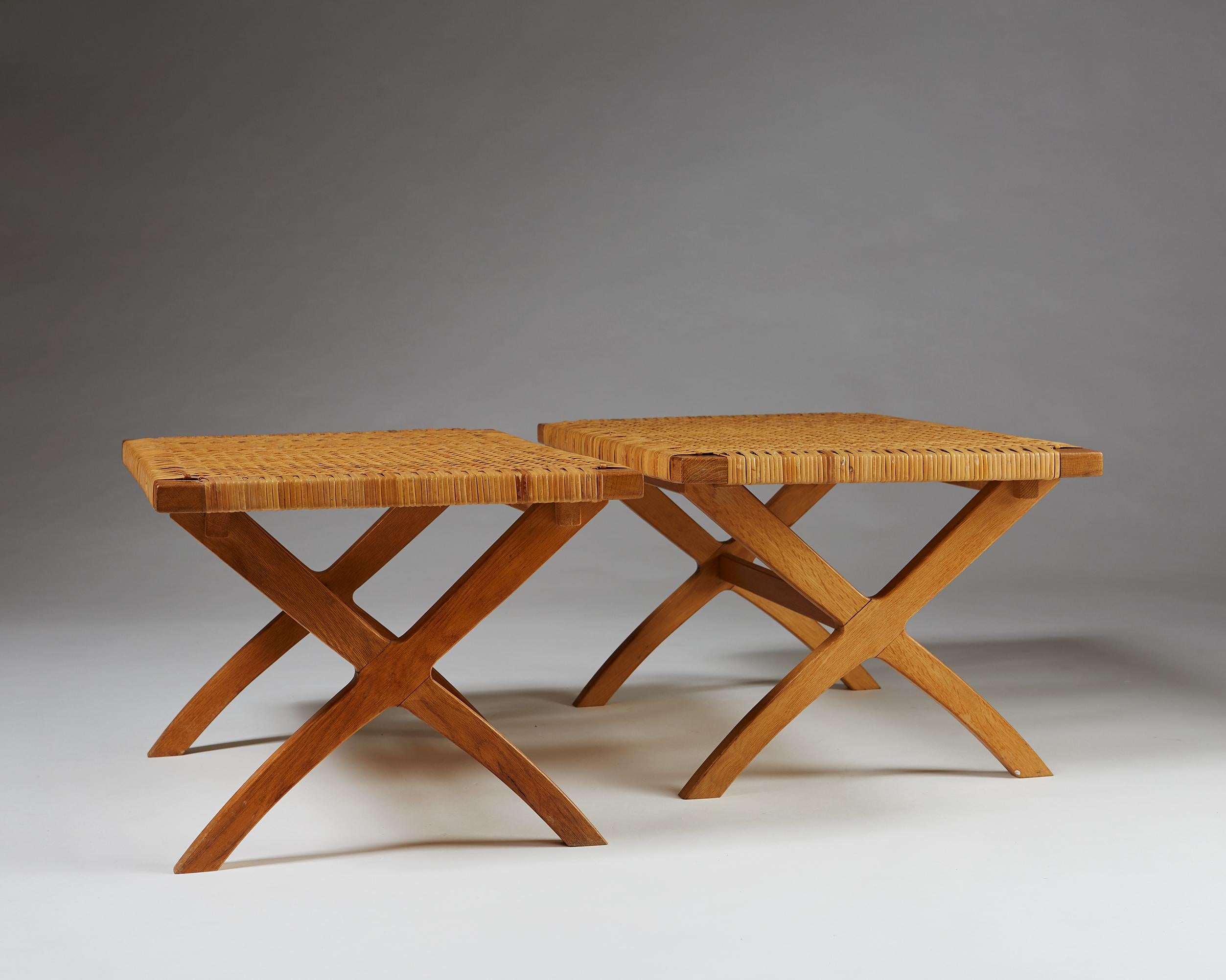 Swedish Set of Two Benches, Anonymous, Denmark. 1950s