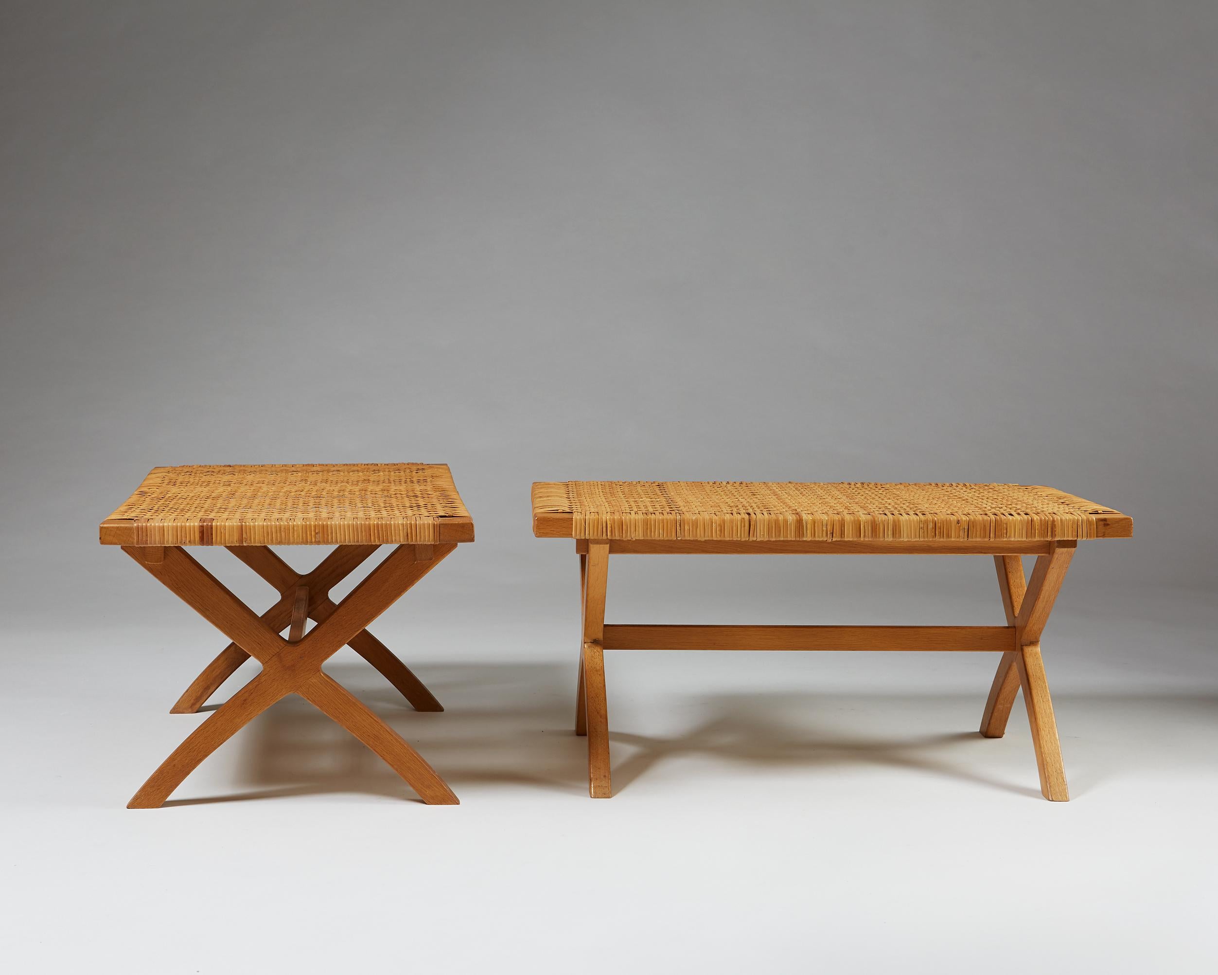 Set of Two Benches, Anonymous, Denmark. 1950s In Good Condition In Stockholm, SE