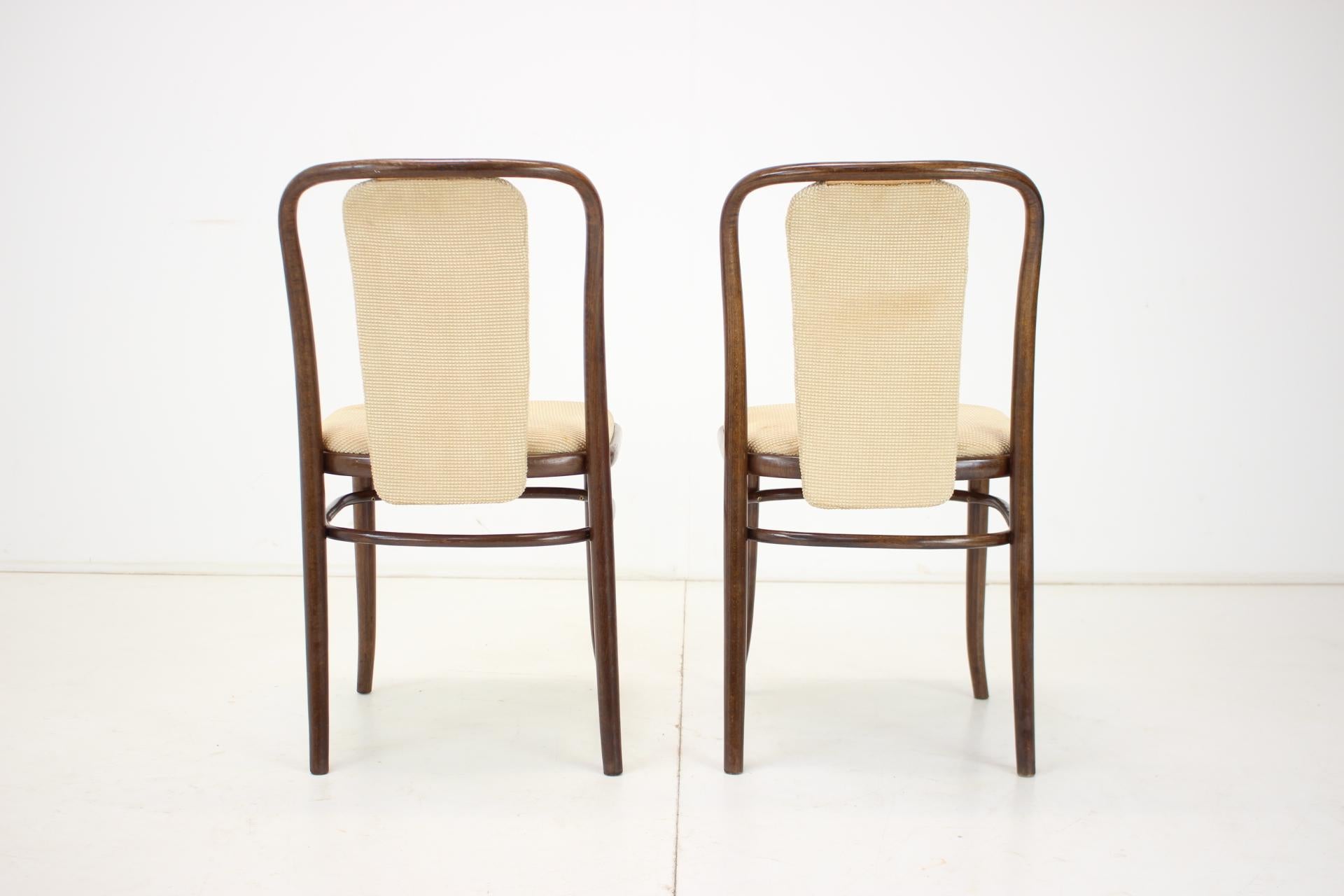 Fabric Set of Two Bentwood Chairs, Ton, 1980s For Sale