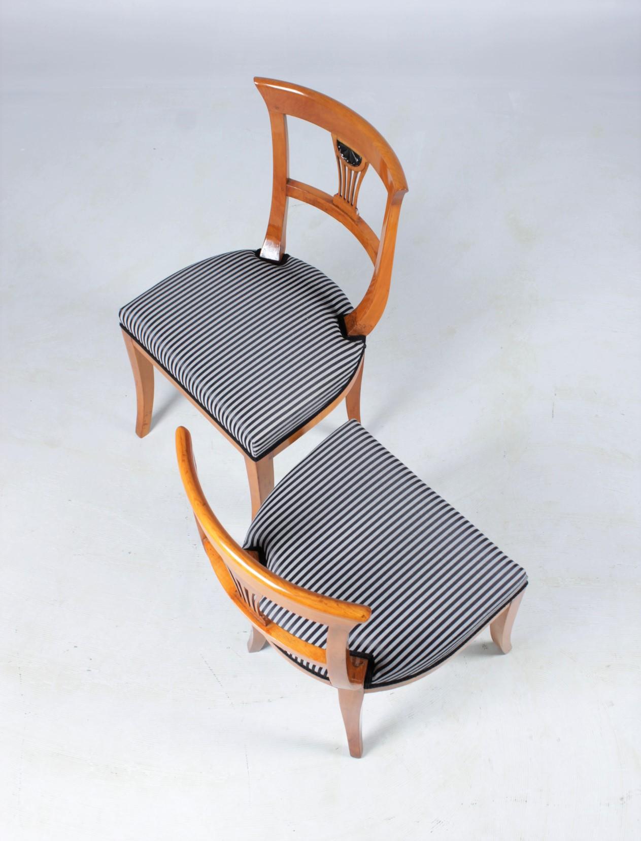 19th Century Set of Two Biedermeier Chairs, Germany, Cherry, circa 1820-1830