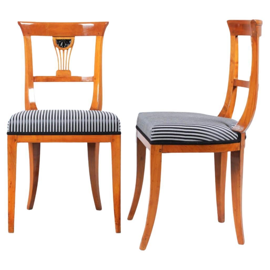 Set of Two Biedermeier Chairs, Germany, Cherry, circa 1820-1830