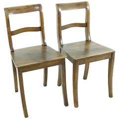 Set of Two Biedermeier Walnut Chairs, circa 1850